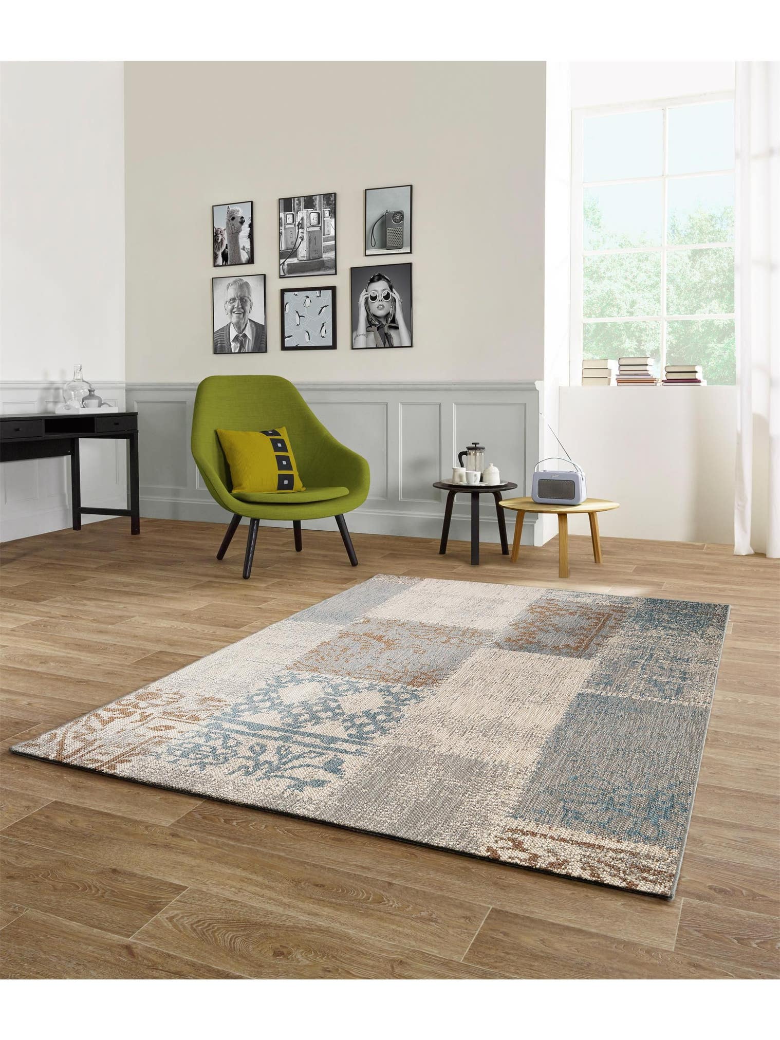 Teppich aus 100% Polypropylen in Blau mit bis 5 mm hohem Flor von benuta Nest