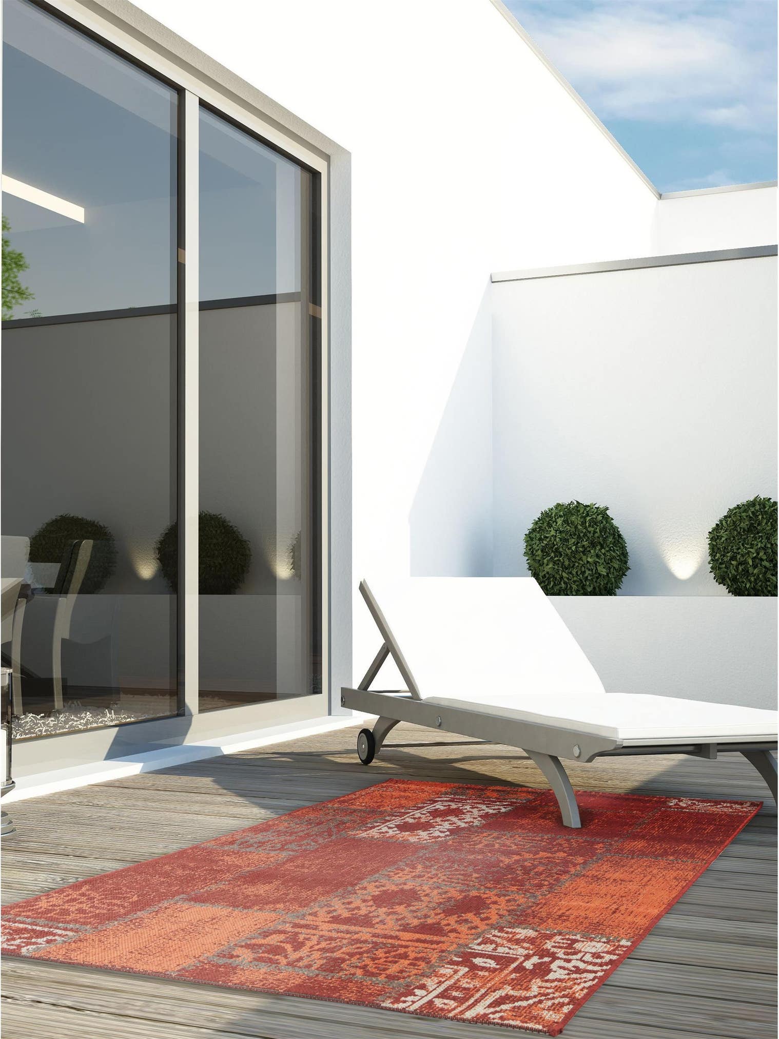 Teppich aus 100% Polypropylen in Rot mit bis 5 mm hohem Flor von benuta Nest