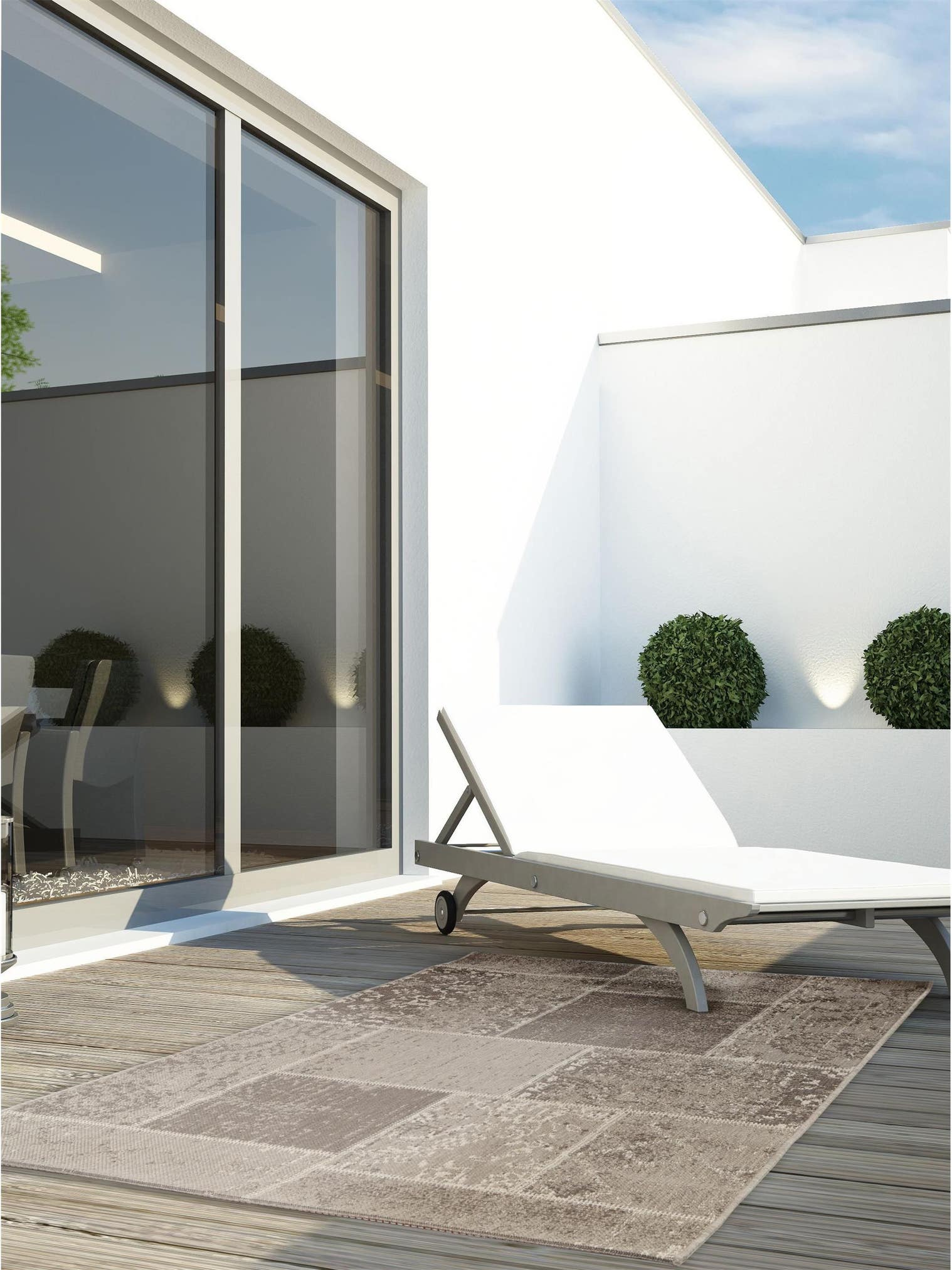 Teppich aus 100% Polypropylen in Taupe mit bis 5 mm hohem Flor von benuta Nest