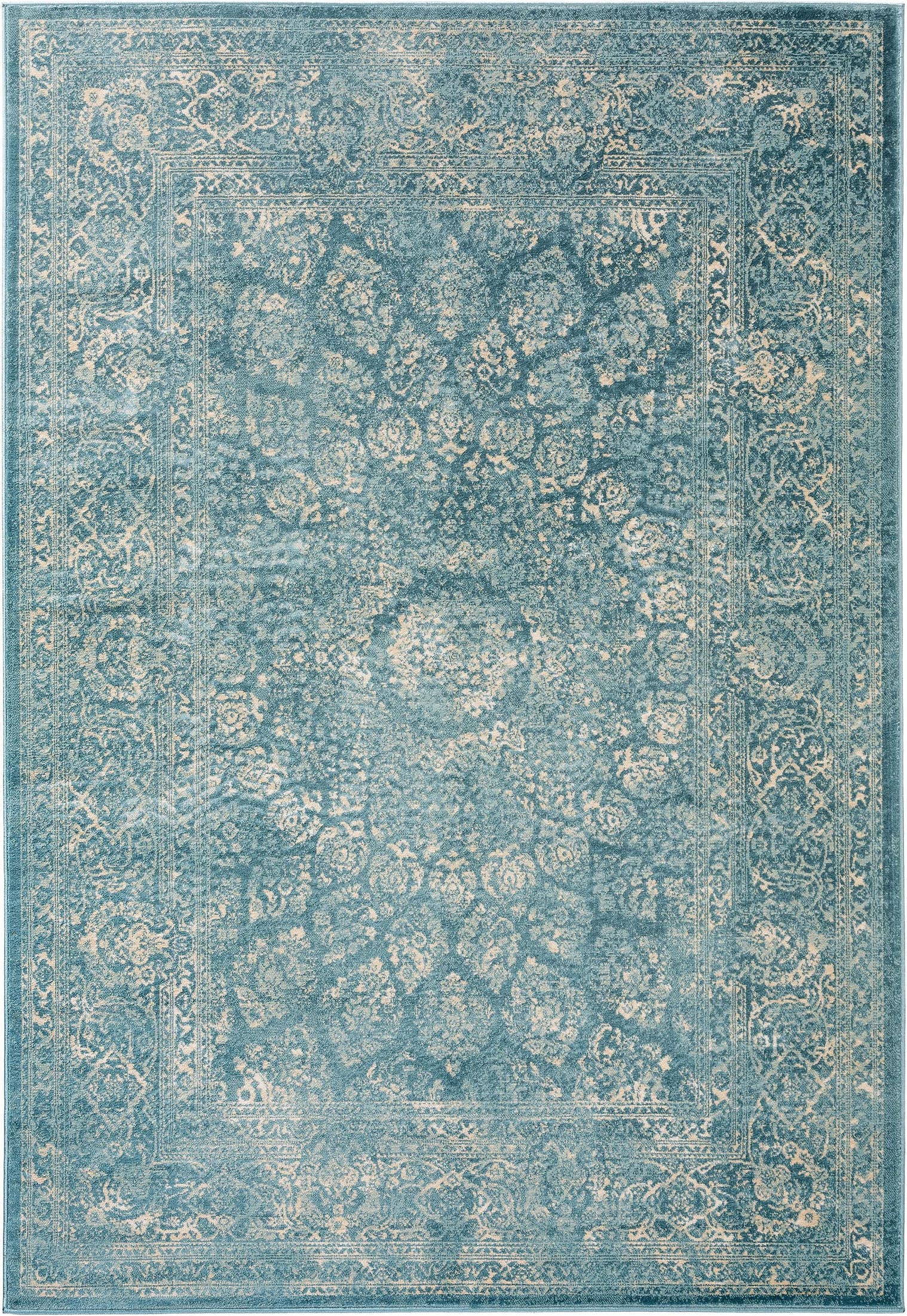 Rug made of 100% Polypropylene in Blue with a 1- 5 mm high pile by benuta