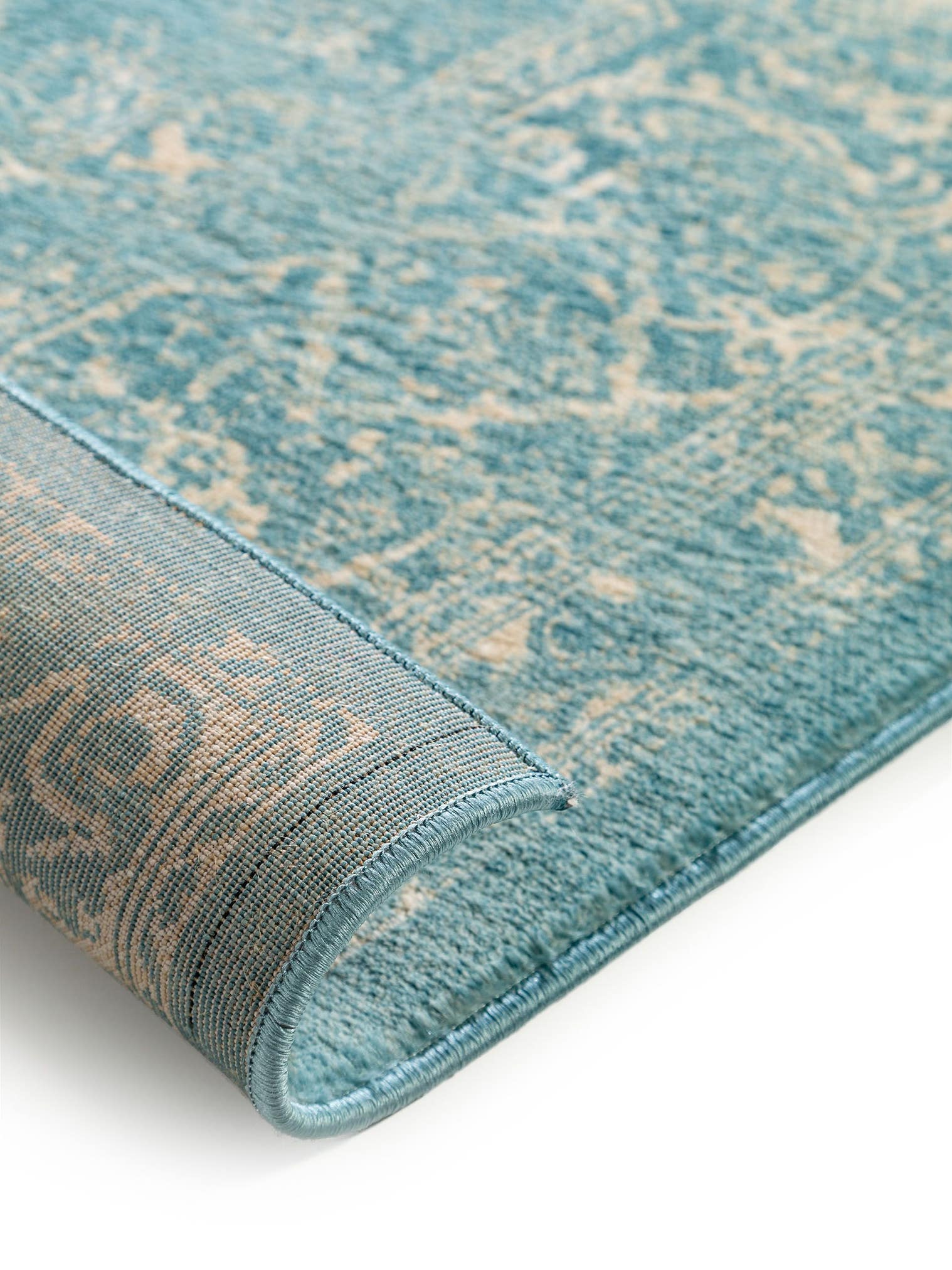 Rug made of 100% Polypropylene in Blue with a 1- 5 mm high pile by benuta