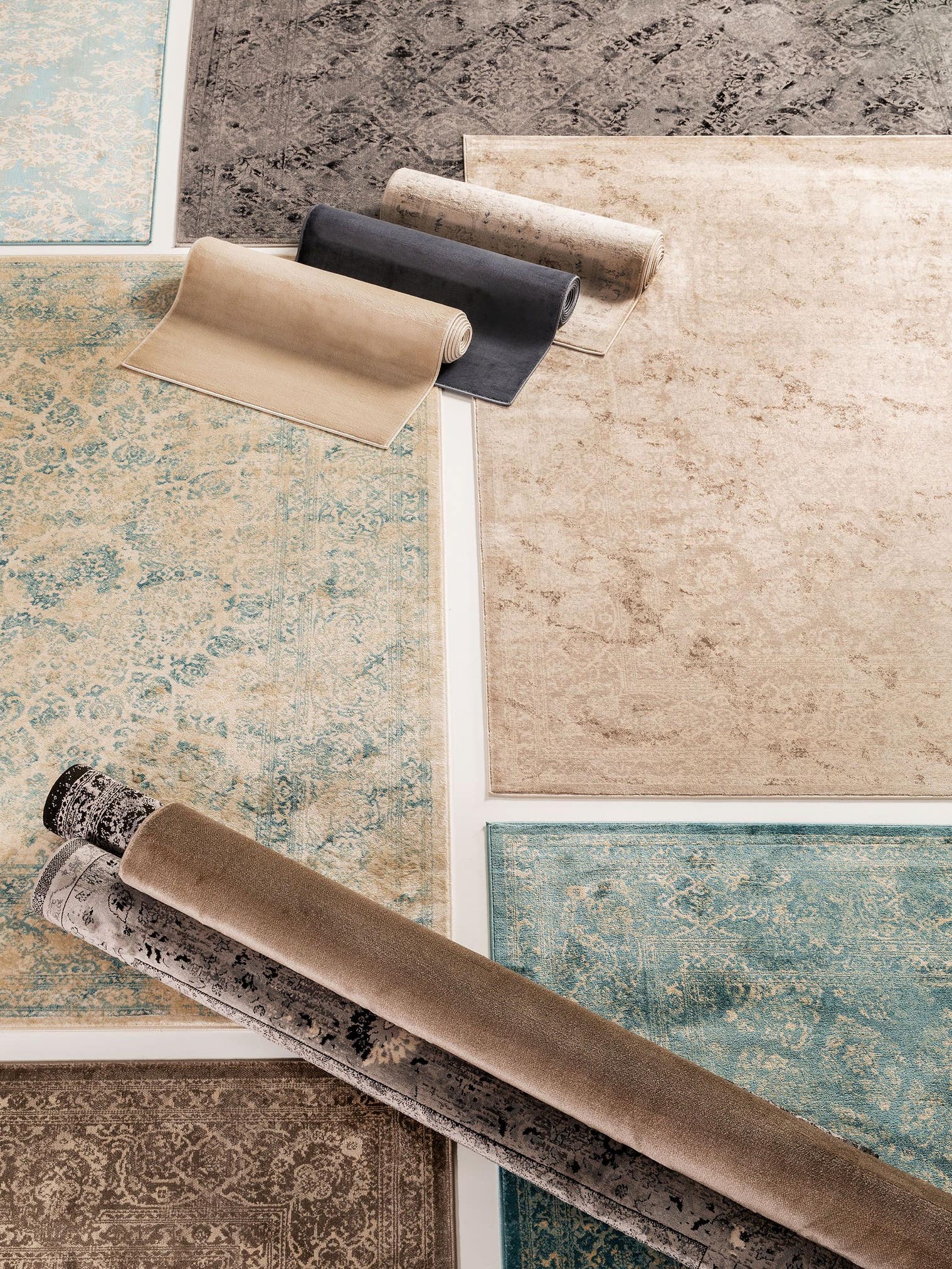 Rug made of 100% Polypropylene in Blue with a 1- 5 mm high pile by benuta