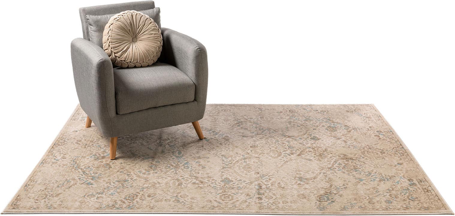 Tapis en 100% Polypropylène en Beige avec une pile de 1- 5 mm de hauteur de benuta