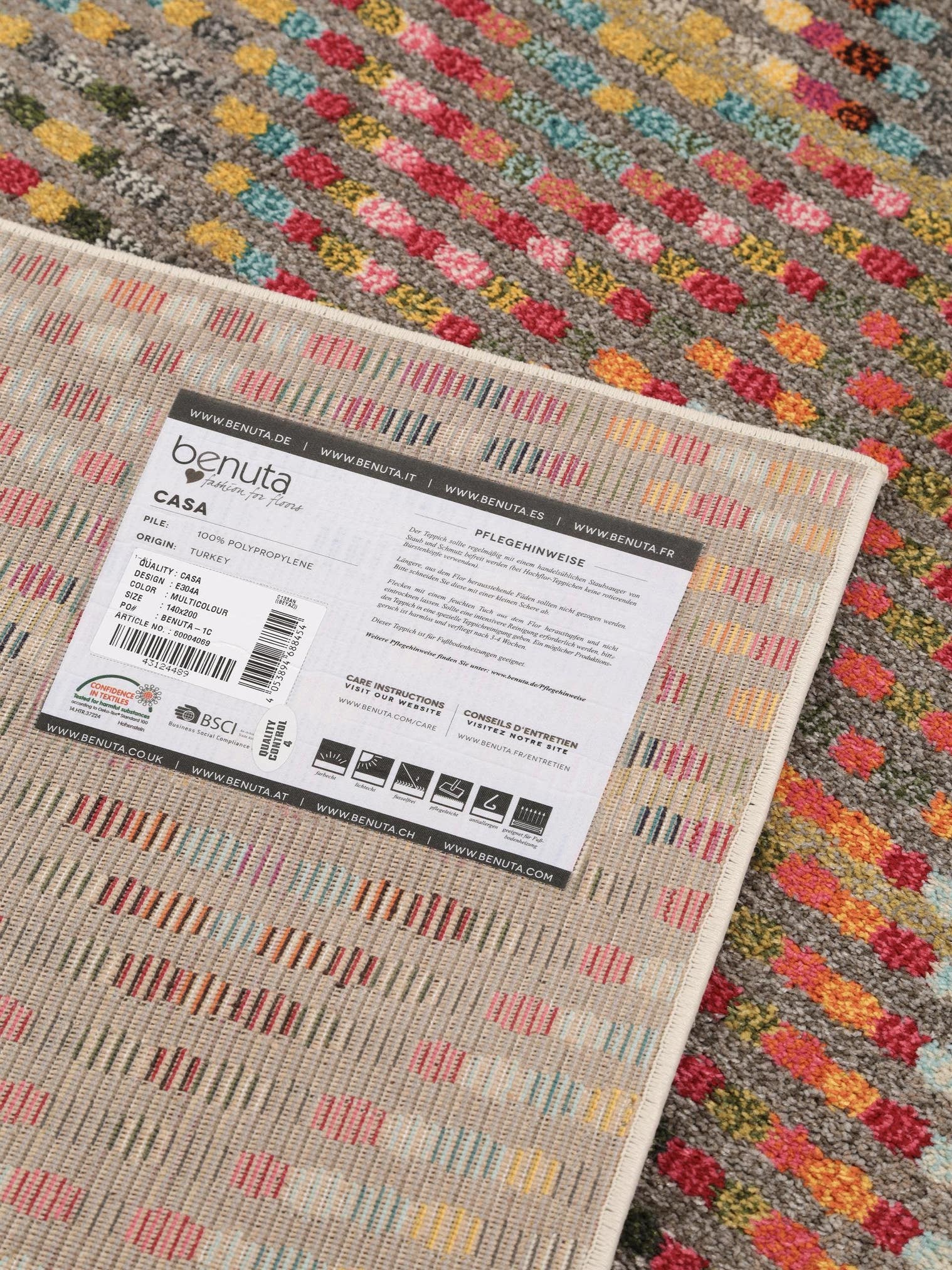 Teppich aus 100% Polypropylen in Multicolor mit 11 bis 20 mm hohem Flor von benuta Nest
