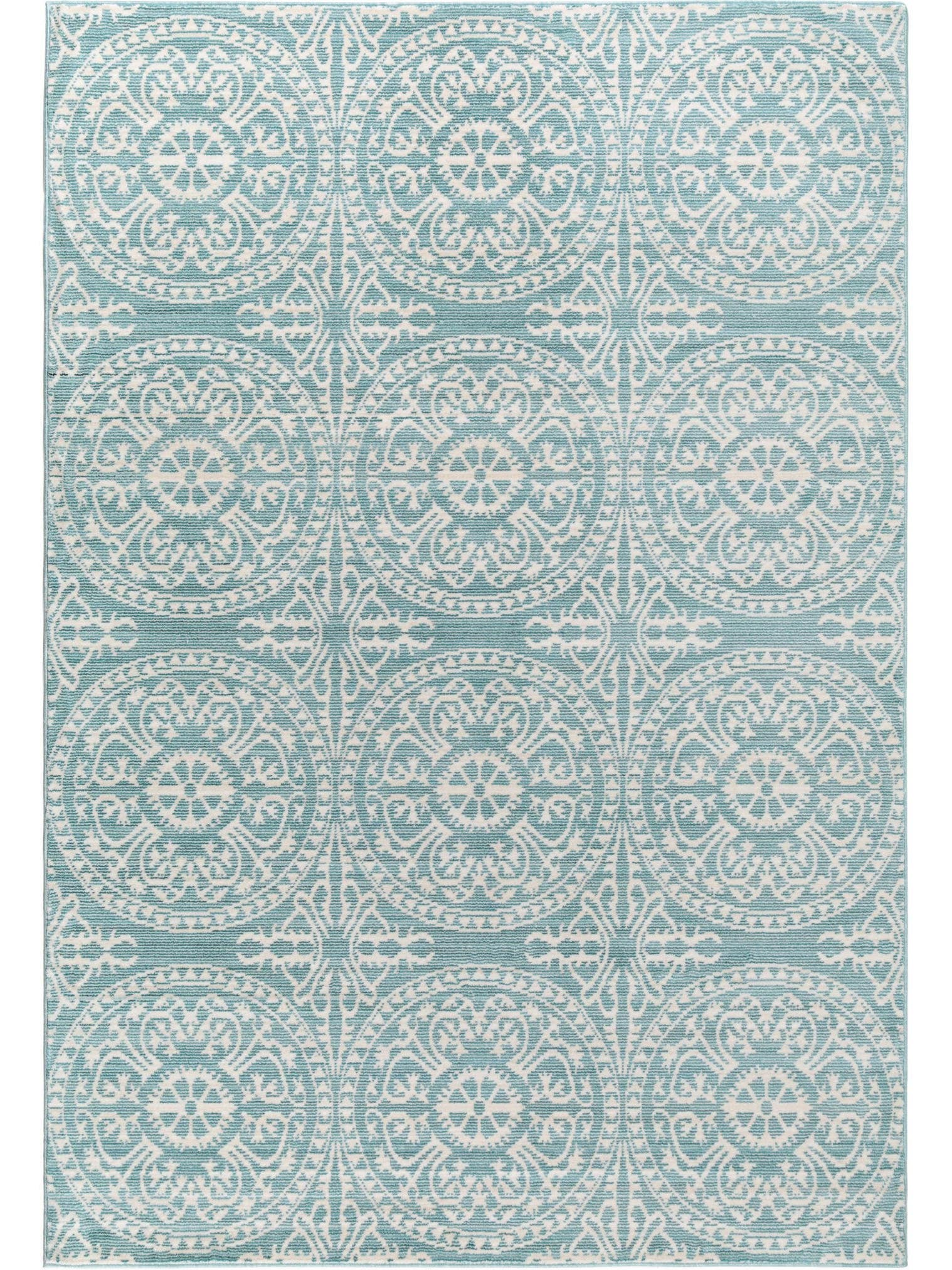 Teppich aus 100% Polyester in Türkis mit bis 5 mm hohem Flor von benuta