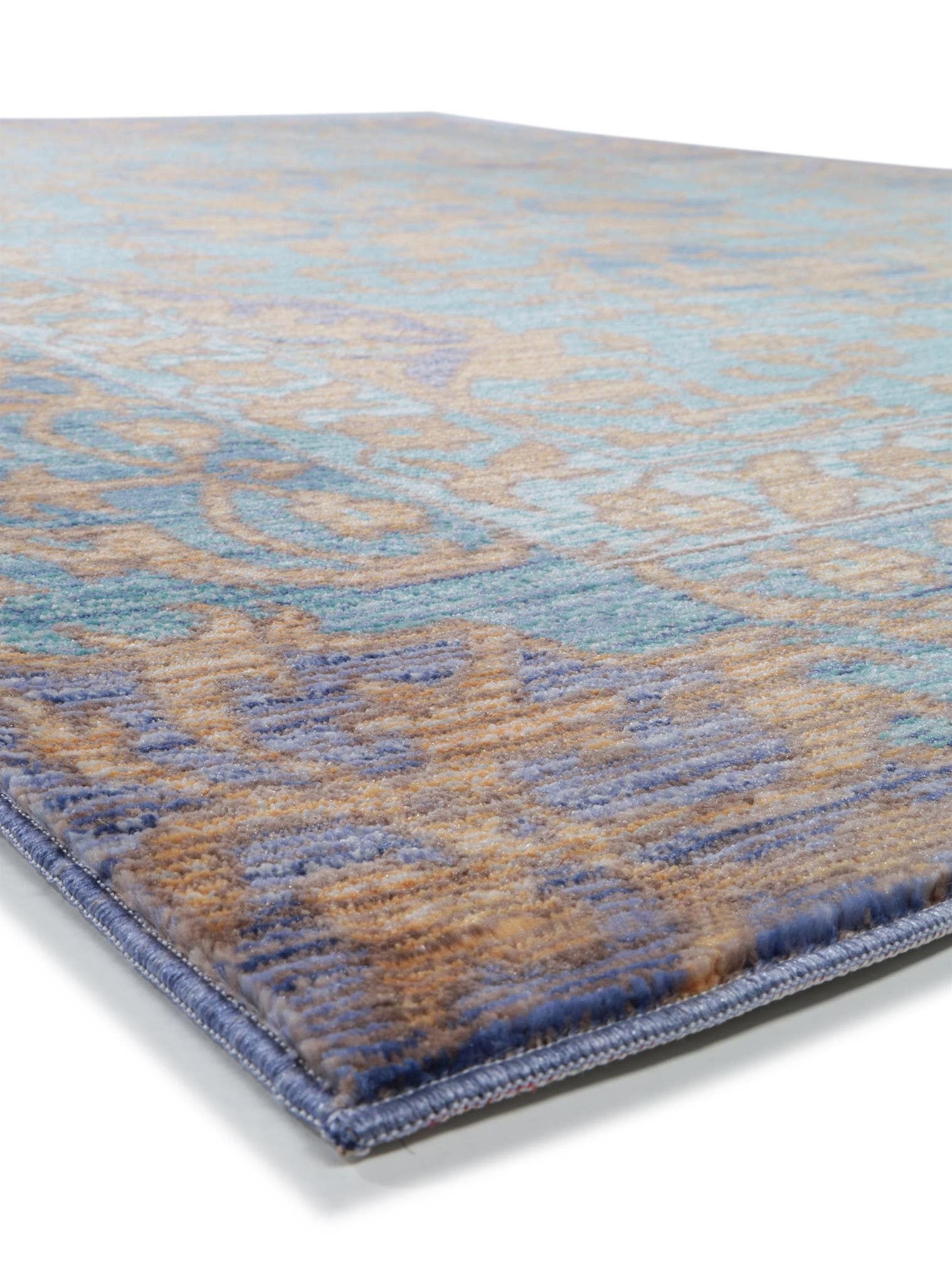 Teppich aus 100% Polyester in Türkis mit bis 5 mm hohem Flor von benuta