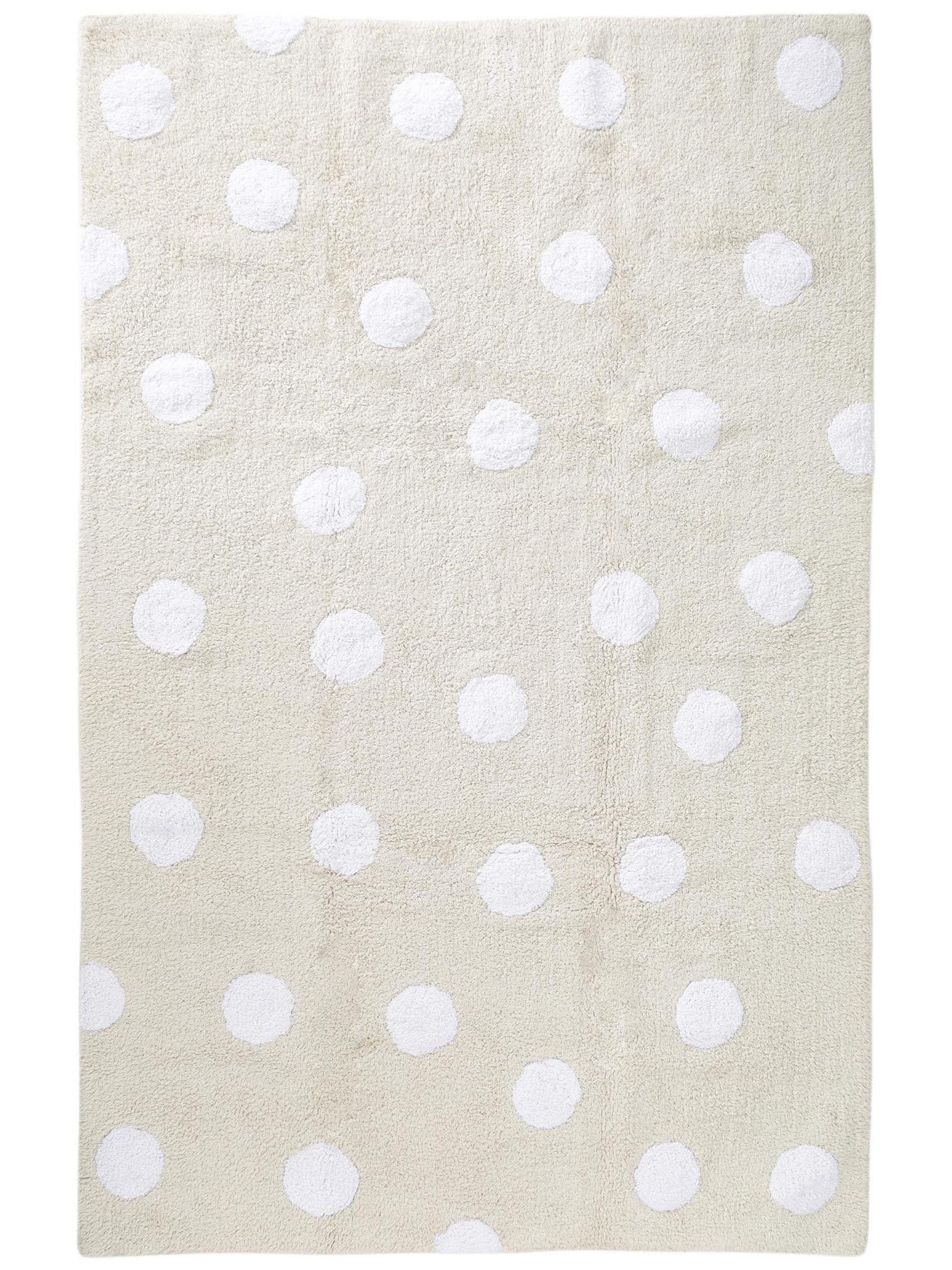 Teppich aus 100% Baumwolle in Beige mit 11 bis 20 mm hohem Flor von Lytte