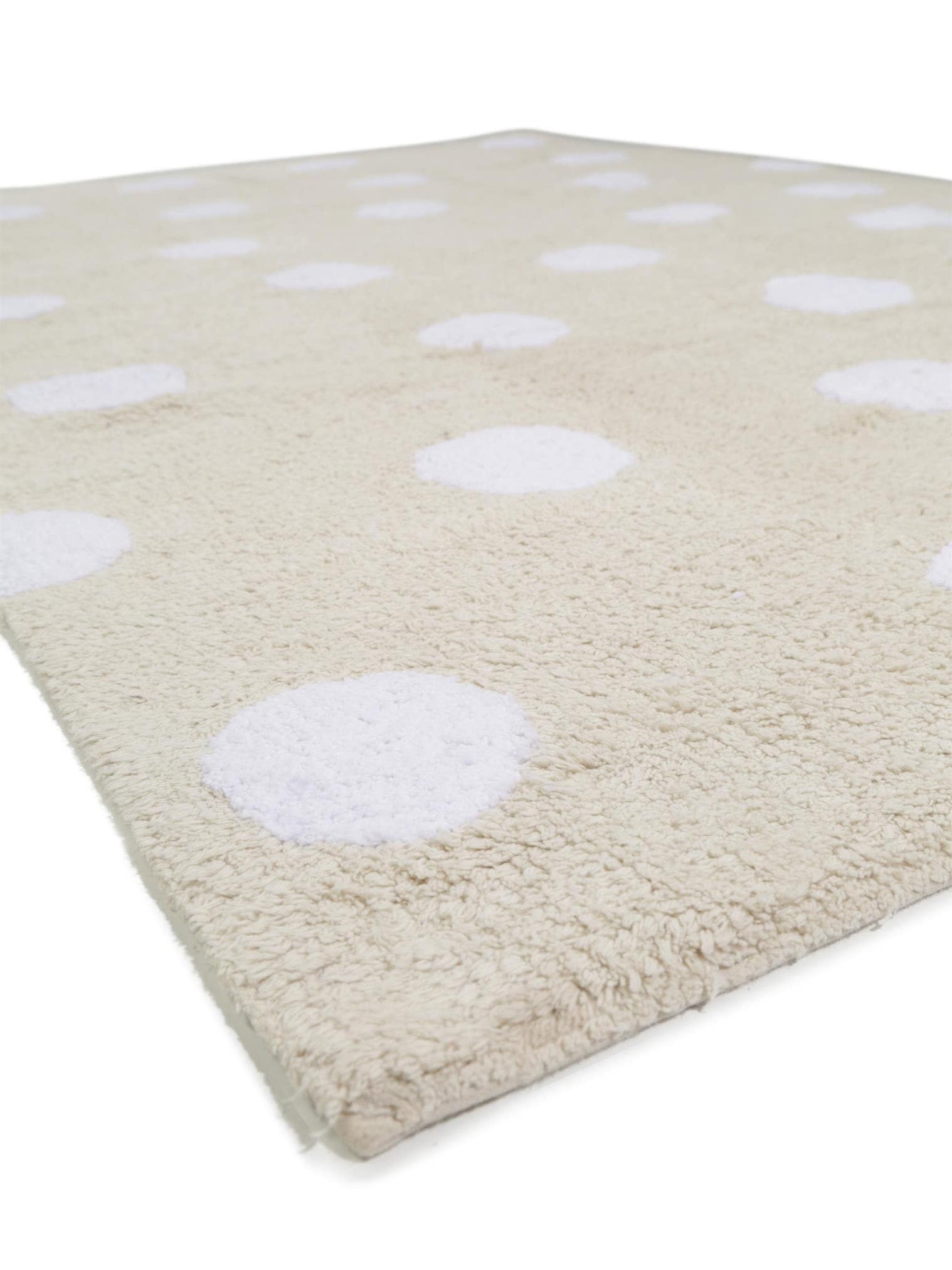Teppich aus 100% Baumwolle in Beige mit 11 bis 20 mm hohem Flor von Lytte