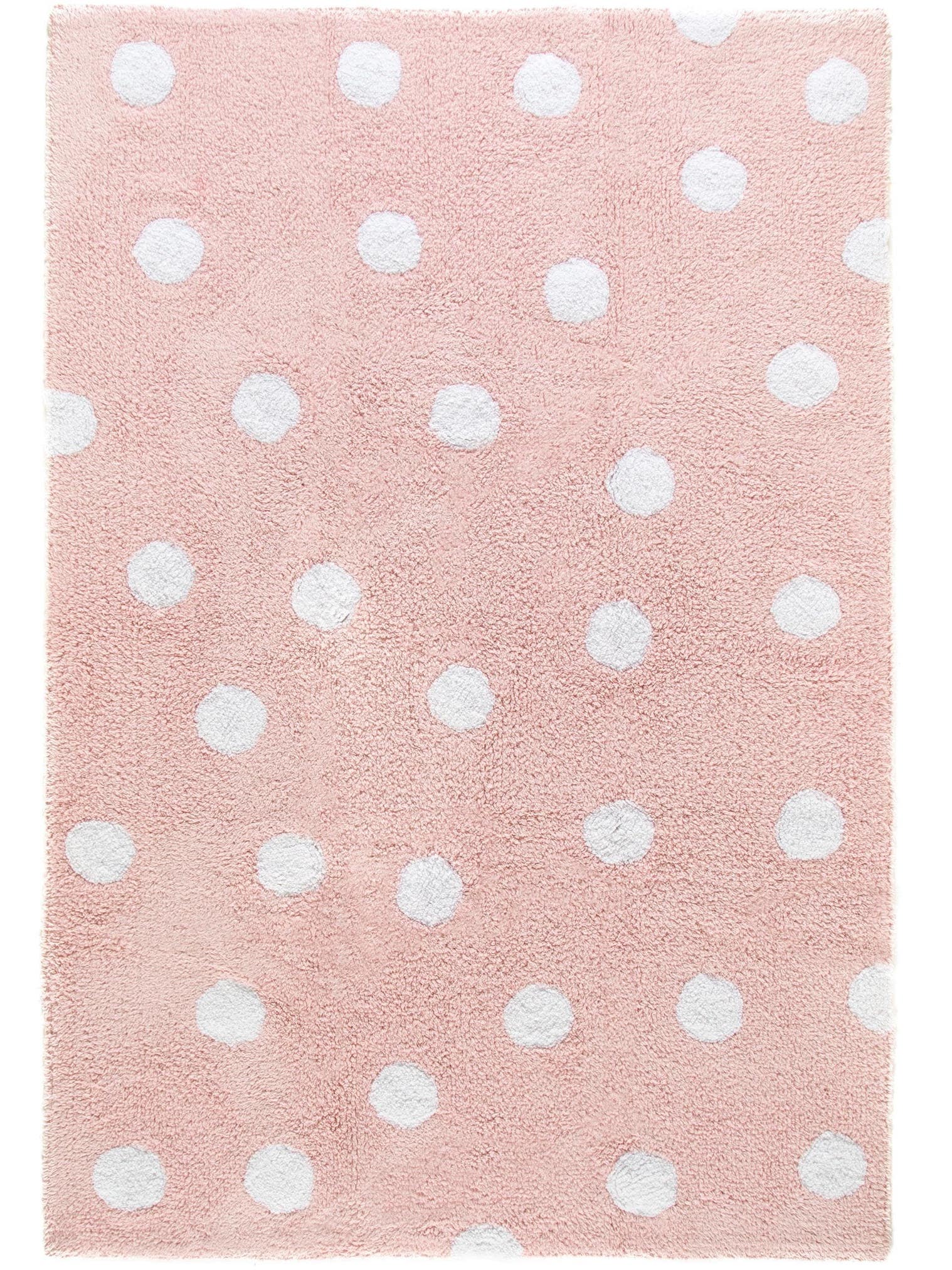 Teppich aus 100% Baumwolle in Rosa mit 11 bis 20 mm hohem Flor von Lytte