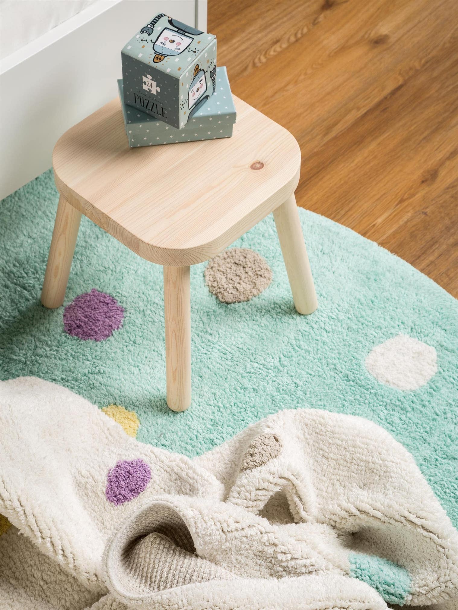 Matta av 100% Bomull i Beige med 11 - 20 mm hög lugg från Lytte