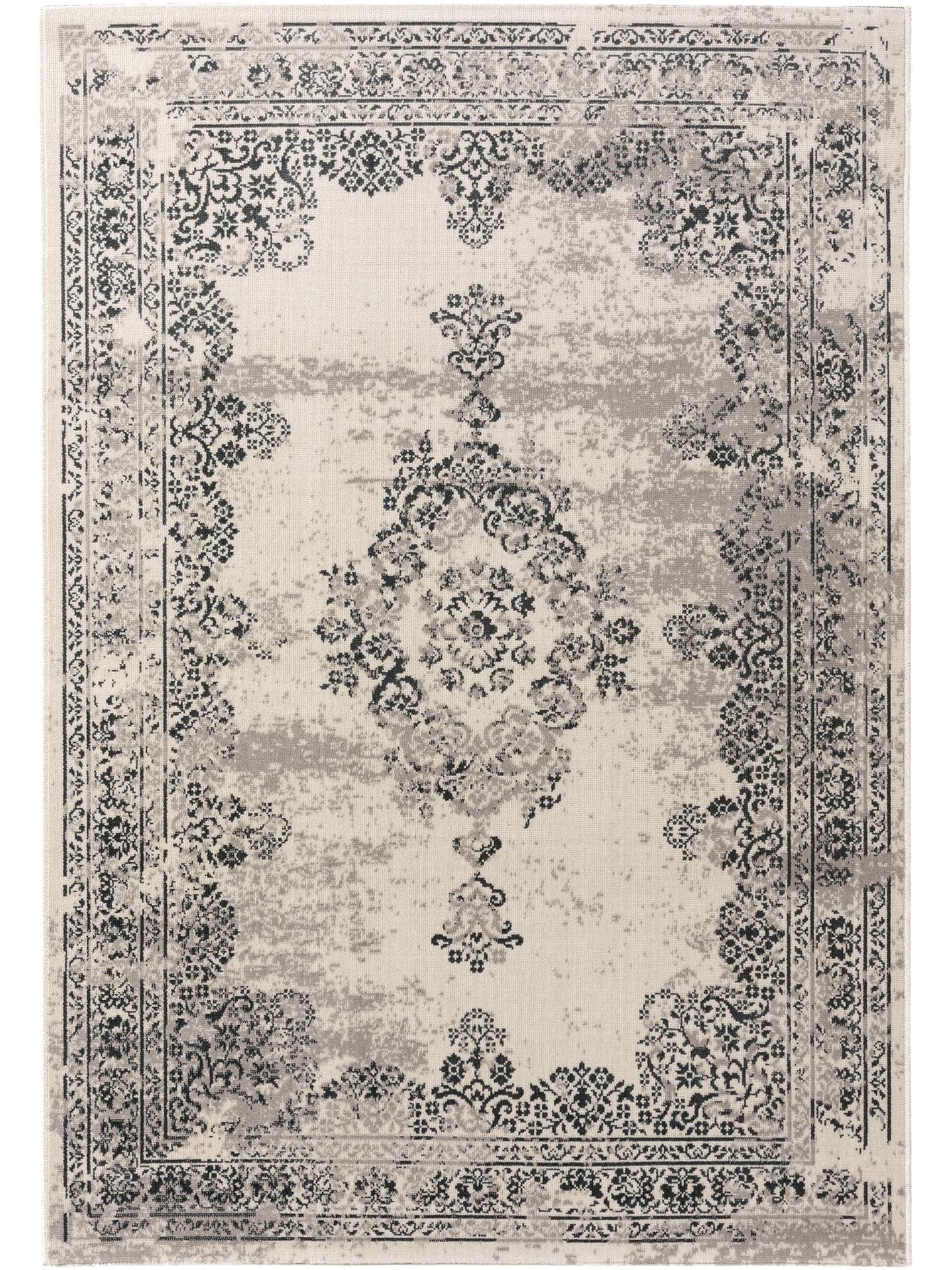 Tapis en 100% Polypropylène en Noir avec une pile de 1- 5 mm de hauteur de benuta Nest