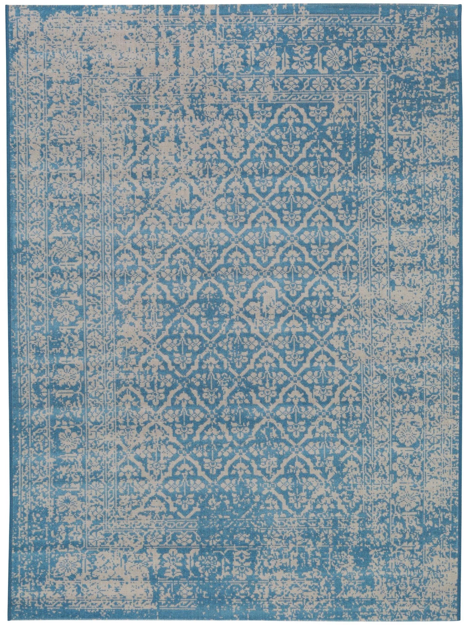 Teppich aus 100% Polypropylen in Blau mit bis 5 mm hohem Flor von benuta Nest