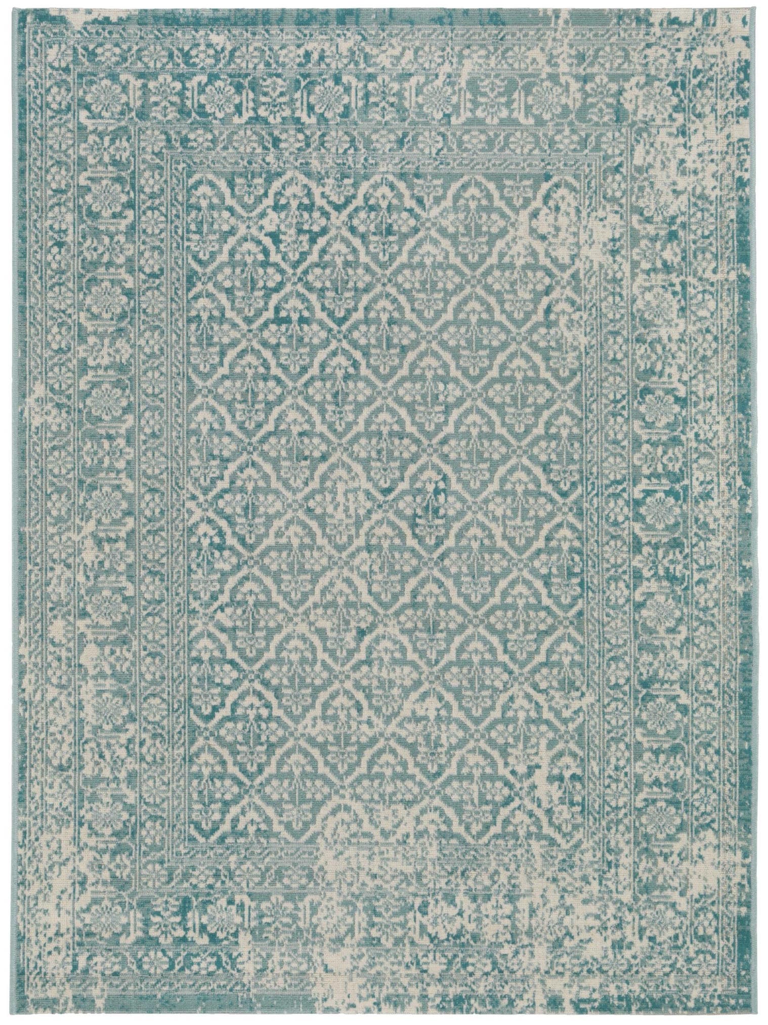 Rug made of 100% Polypropylene in Turquoise with a 1- 5 mm high pile by benuta Nest