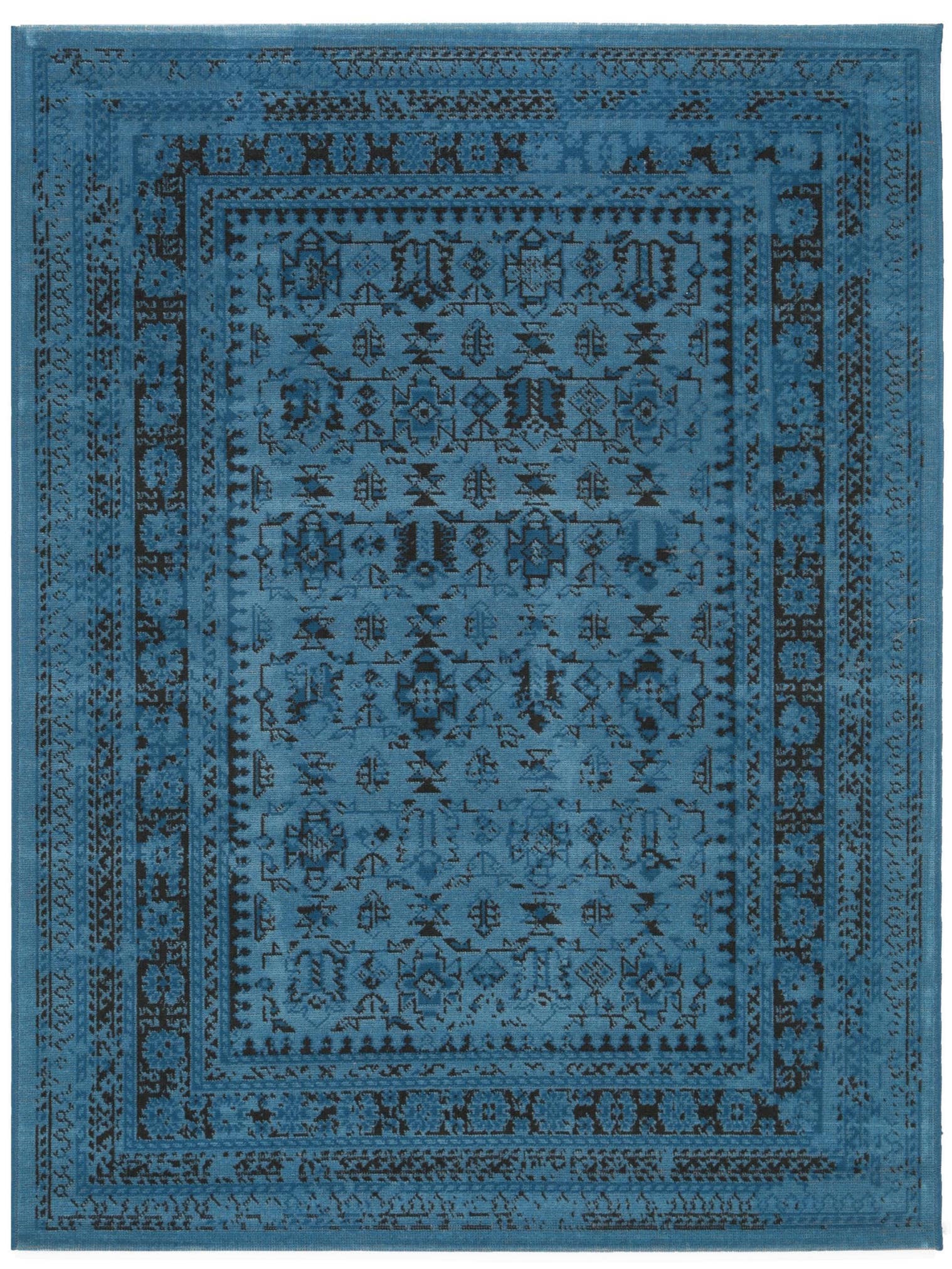 Teppich aus 100% Polypropylen in Blau mit bis 5 mm hohem Flor von benuta Nest