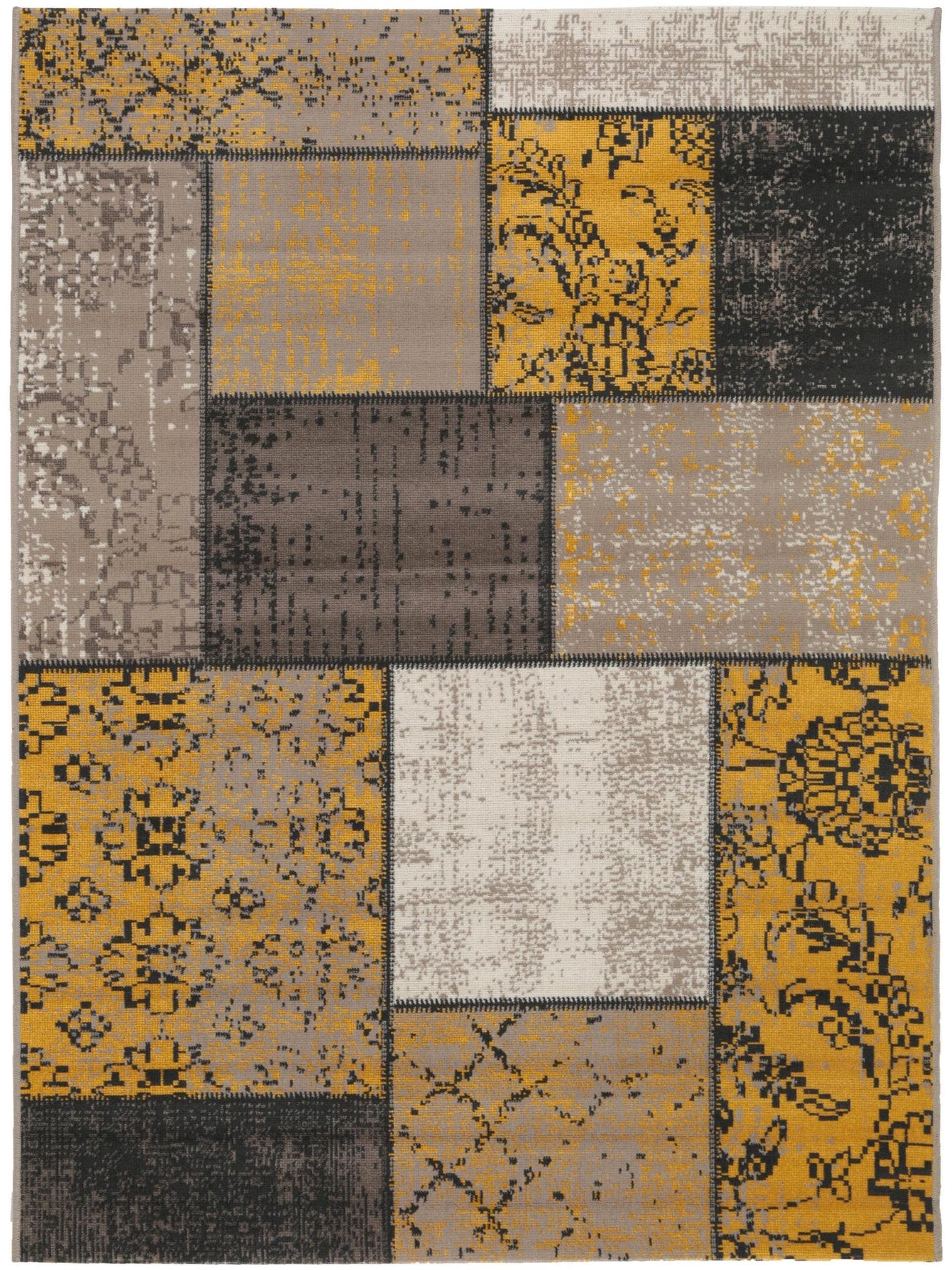 Rug made of 100% Polypropylene in Yellow with a 1- 5 mm high pile by benuta Nest