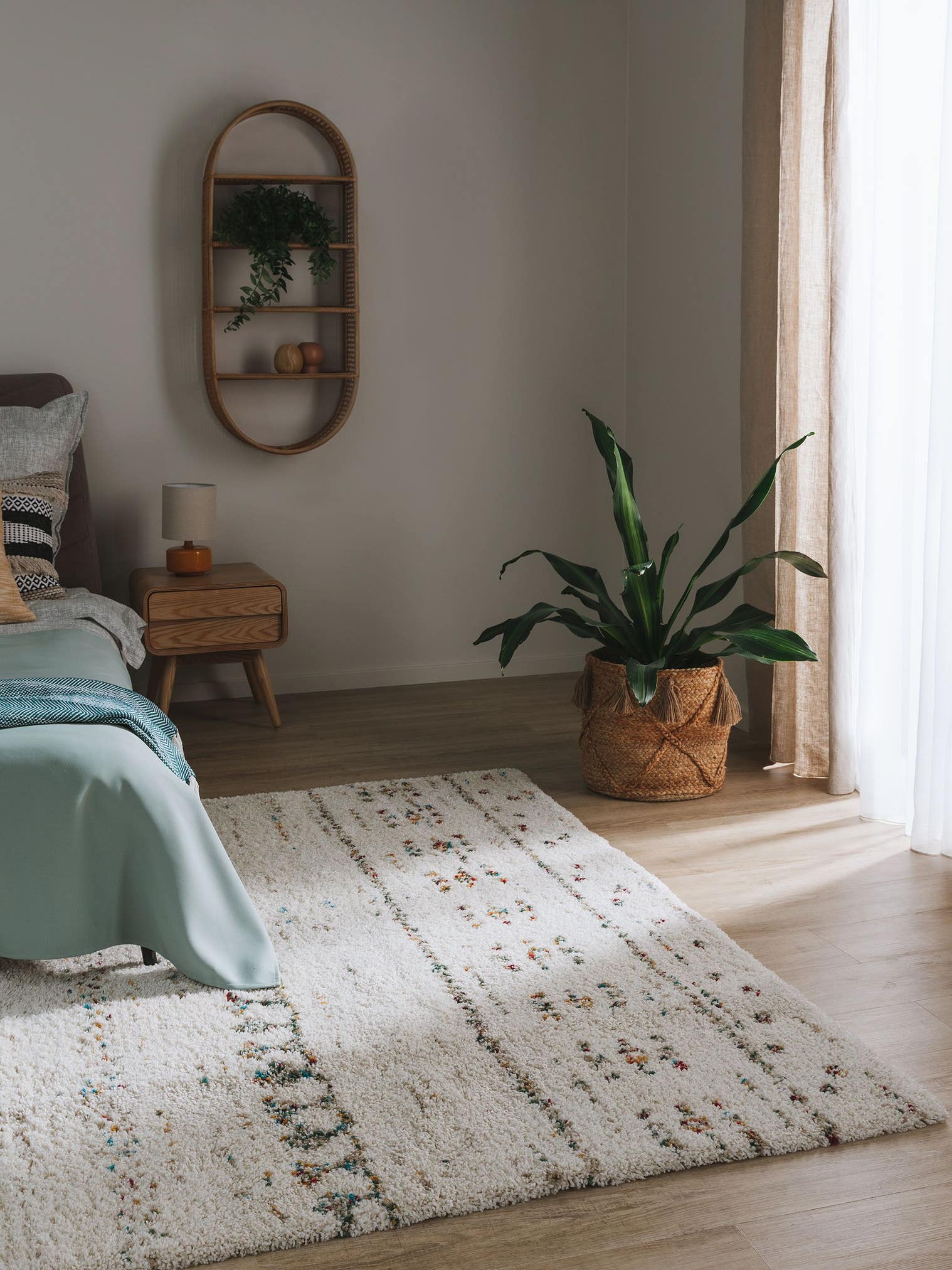 Tapis en 100% Polypropylène en Beige avec une pile de 21 - 30 mm de hauteur de benuta Nest