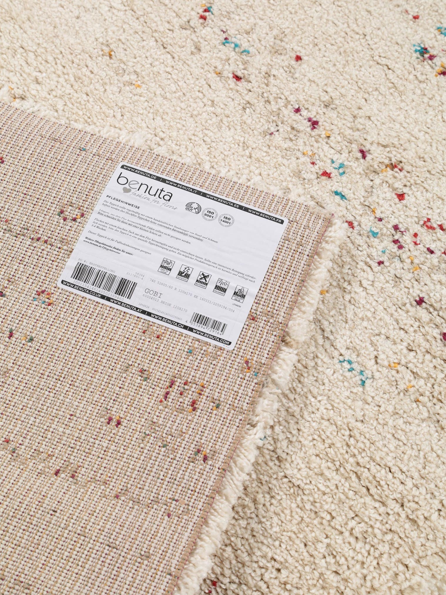 Tapis en 100% Polypropylène en Beige avec une pile de 21 - 30 mm de hauteur de benuta Nest