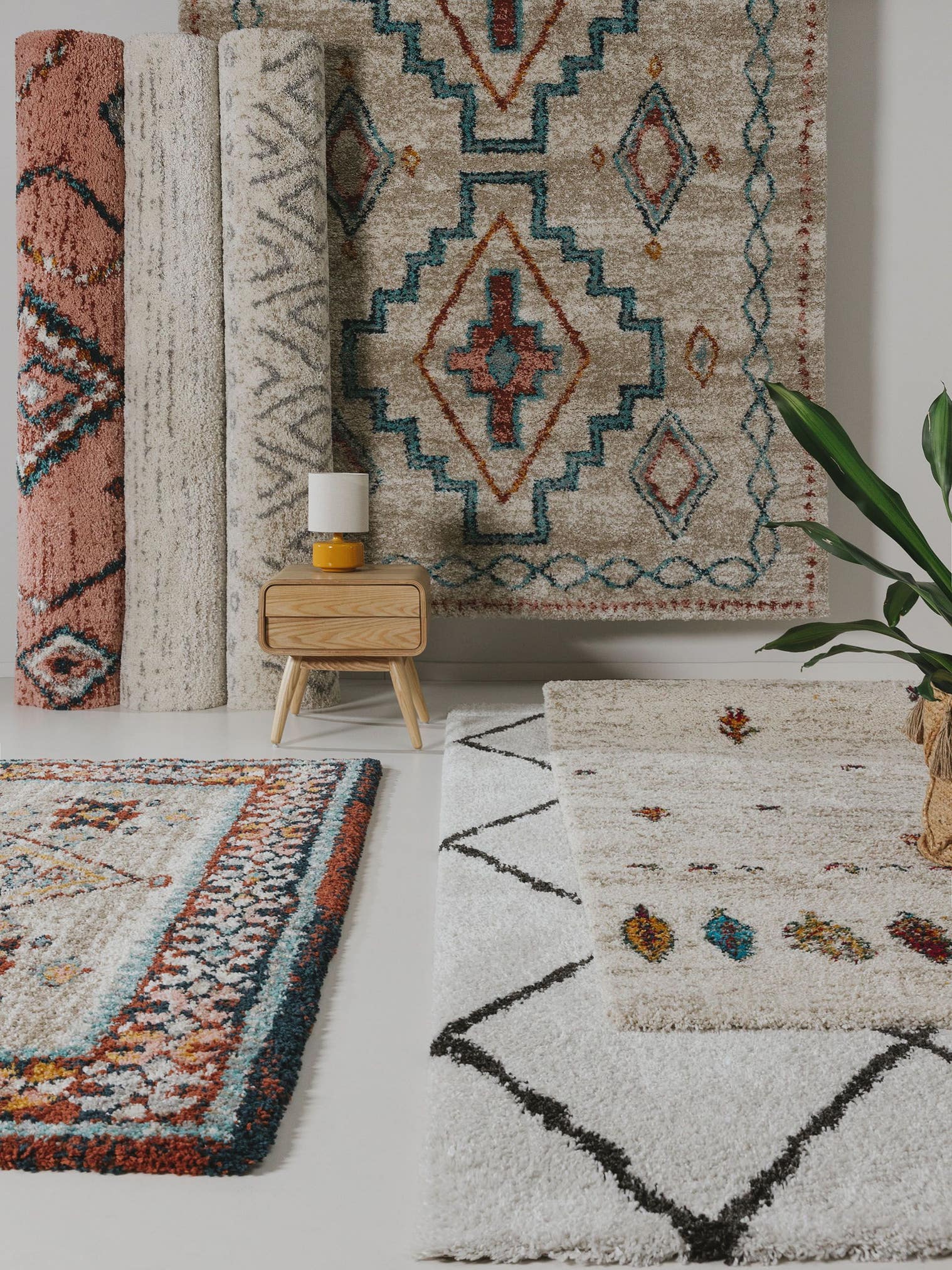 Tapis en 100% Polypropylène en Beige avec une pile de 21 - 30 mm de hauteur de benuta Nest