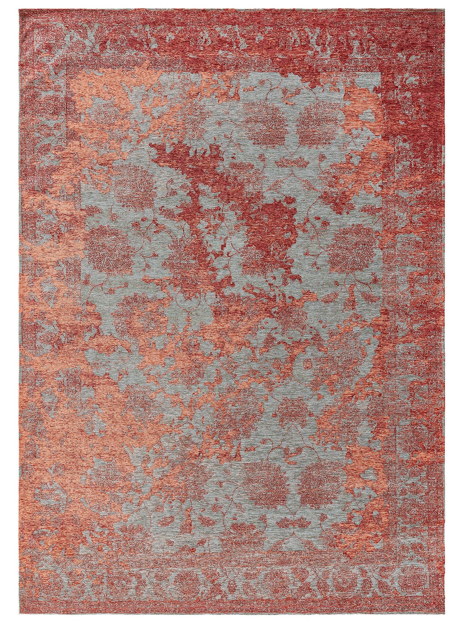 Teppich aus 55% Polyacryl, 27% Polyester, 17% Baumwolle, 1% Latex in Rot mit bis 5 mm hohem Flor von benuta Nest