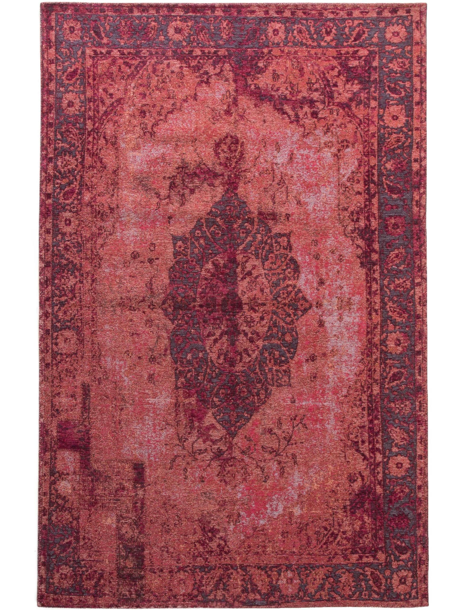 Rug made of 74% Polyester, 25% Cotton, 1% Latex in Red with a 1- 5 mm high pile by benuta Pop