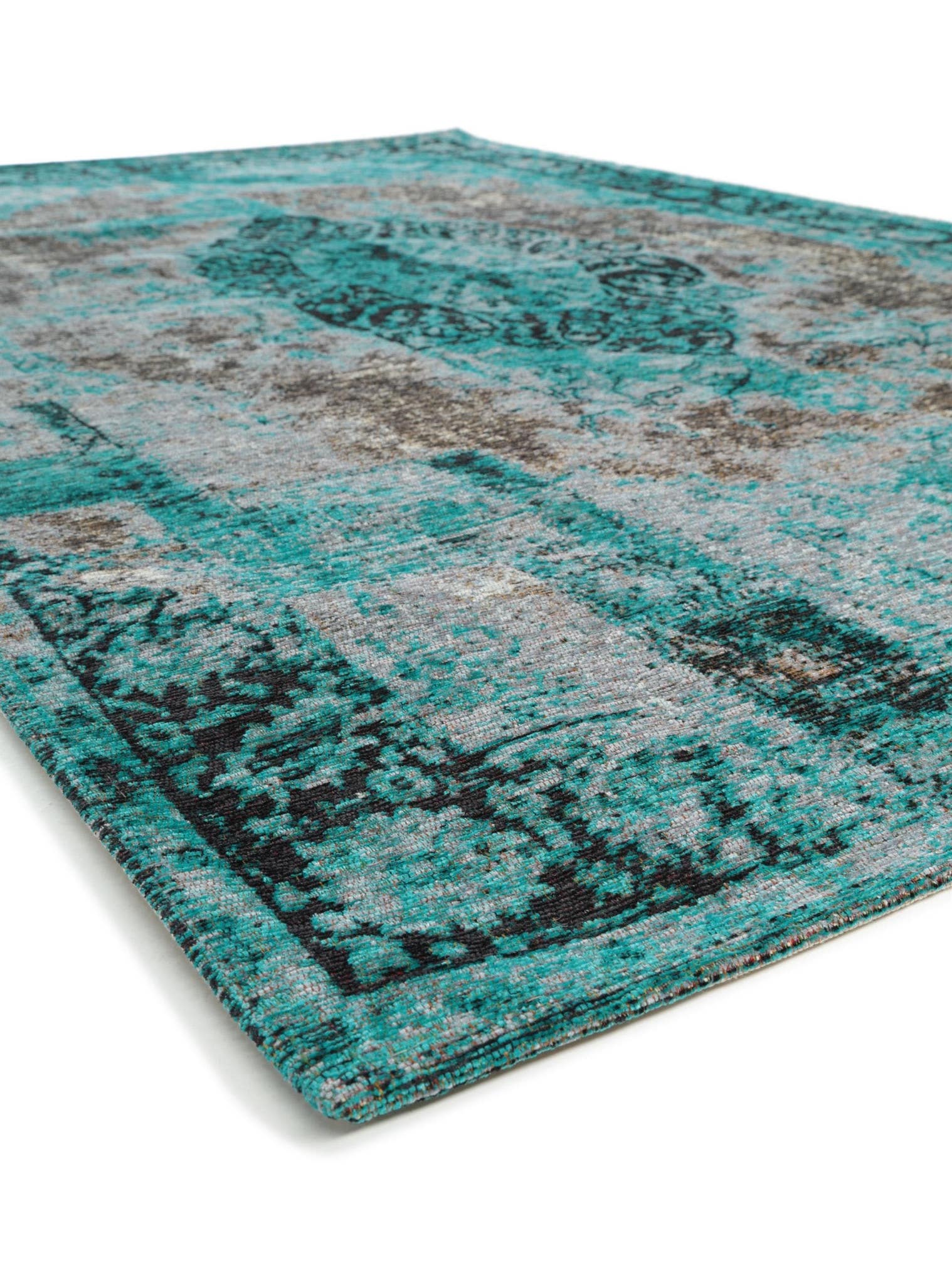 Rug made of 74% Polyester, 25% Cotton, 1% Latex in Turquoise with a 1- 5 mm high pile by benuta Pop