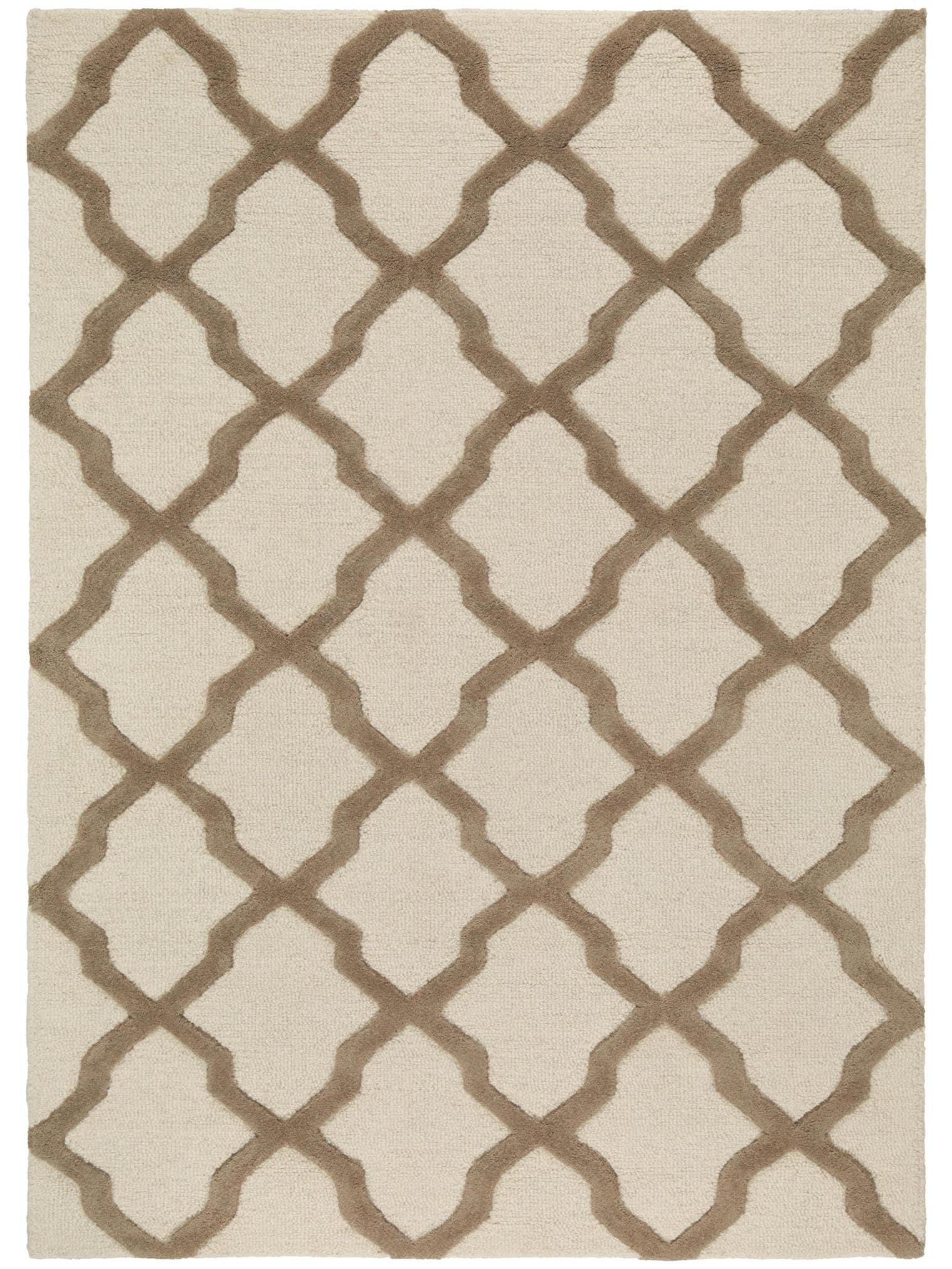 Tæppe af 100% Uld i Beige med 11 - 20 mm høj luv fra benuta Pure