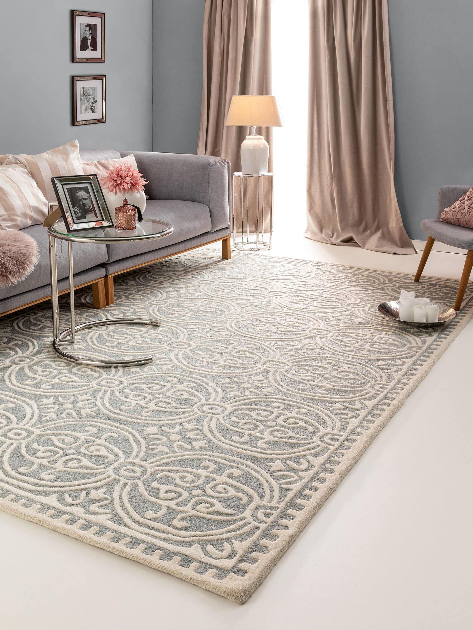 Rug made of 100% Wool in Blue with a 11 - 20 mm high pile by benuta