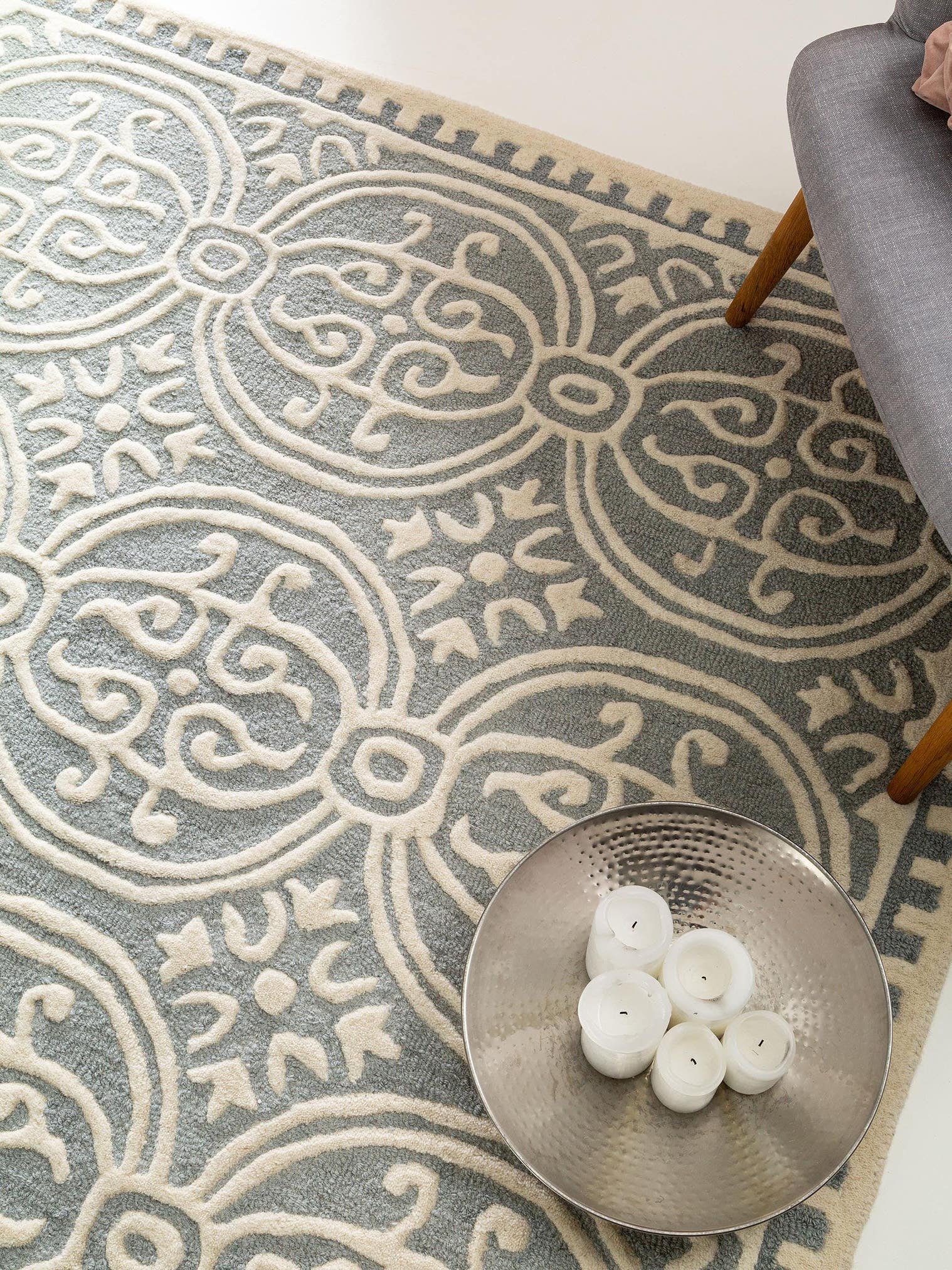 Rug made of 100% Wool in Blue with a 11 - 20 mm high pile by benuta