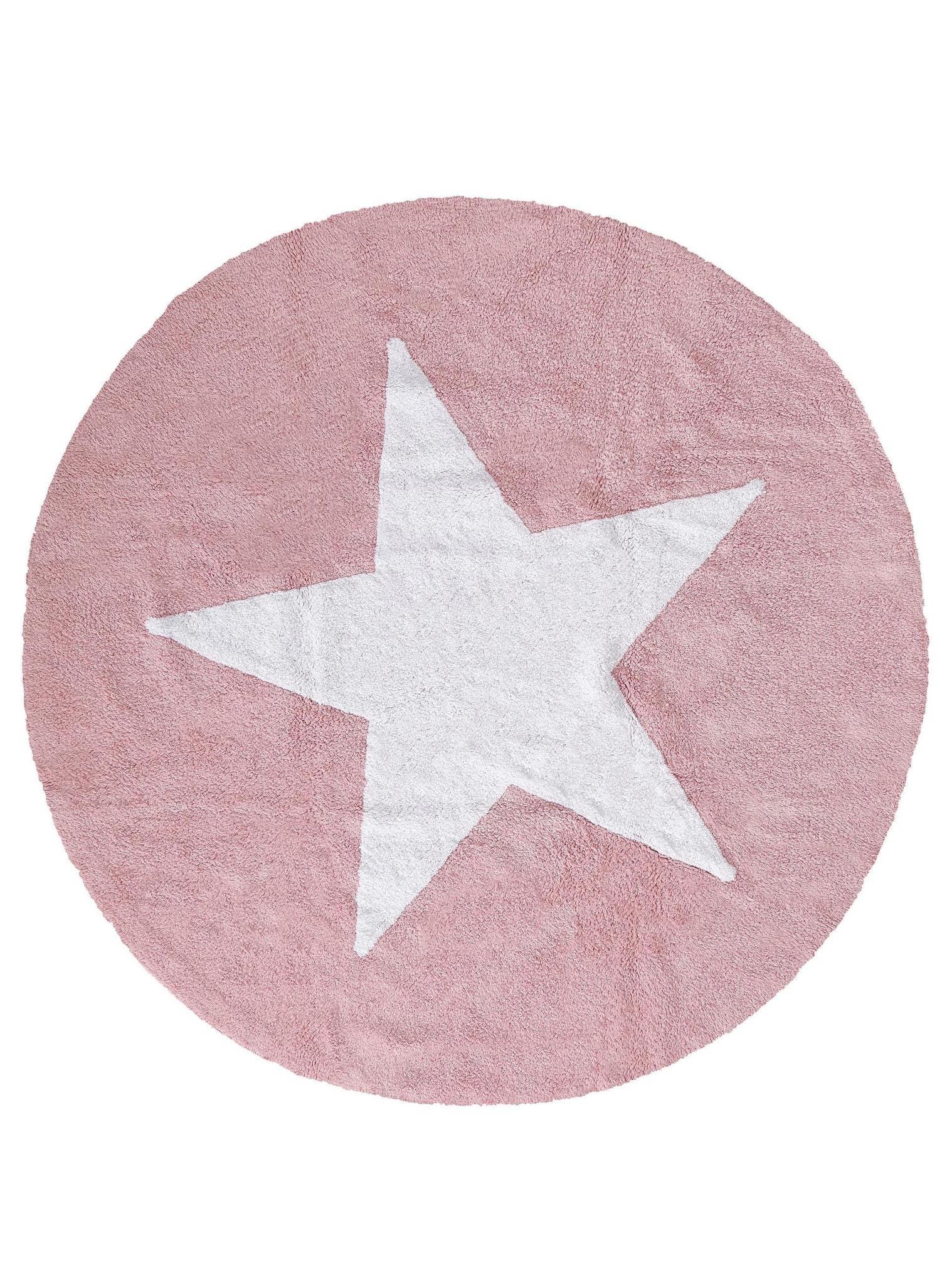Teppich aus 100% Baumwolle in Rosa mit 11 bis 20 mm hohem Flor von Lytte