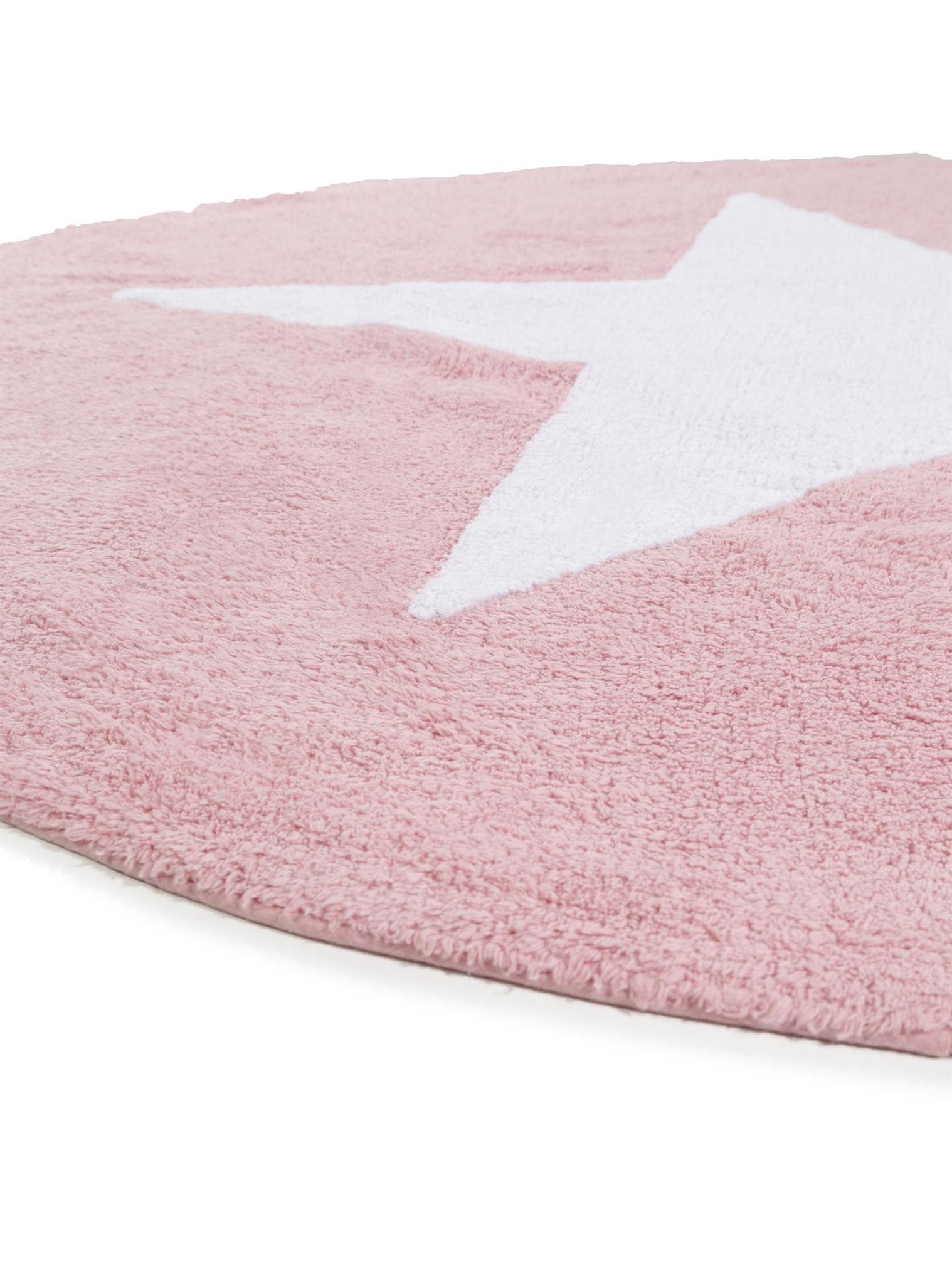 Teppich aus 100% Baumwolle in Rosa mit 11 bis 20 mm hohem Flor von Lytte