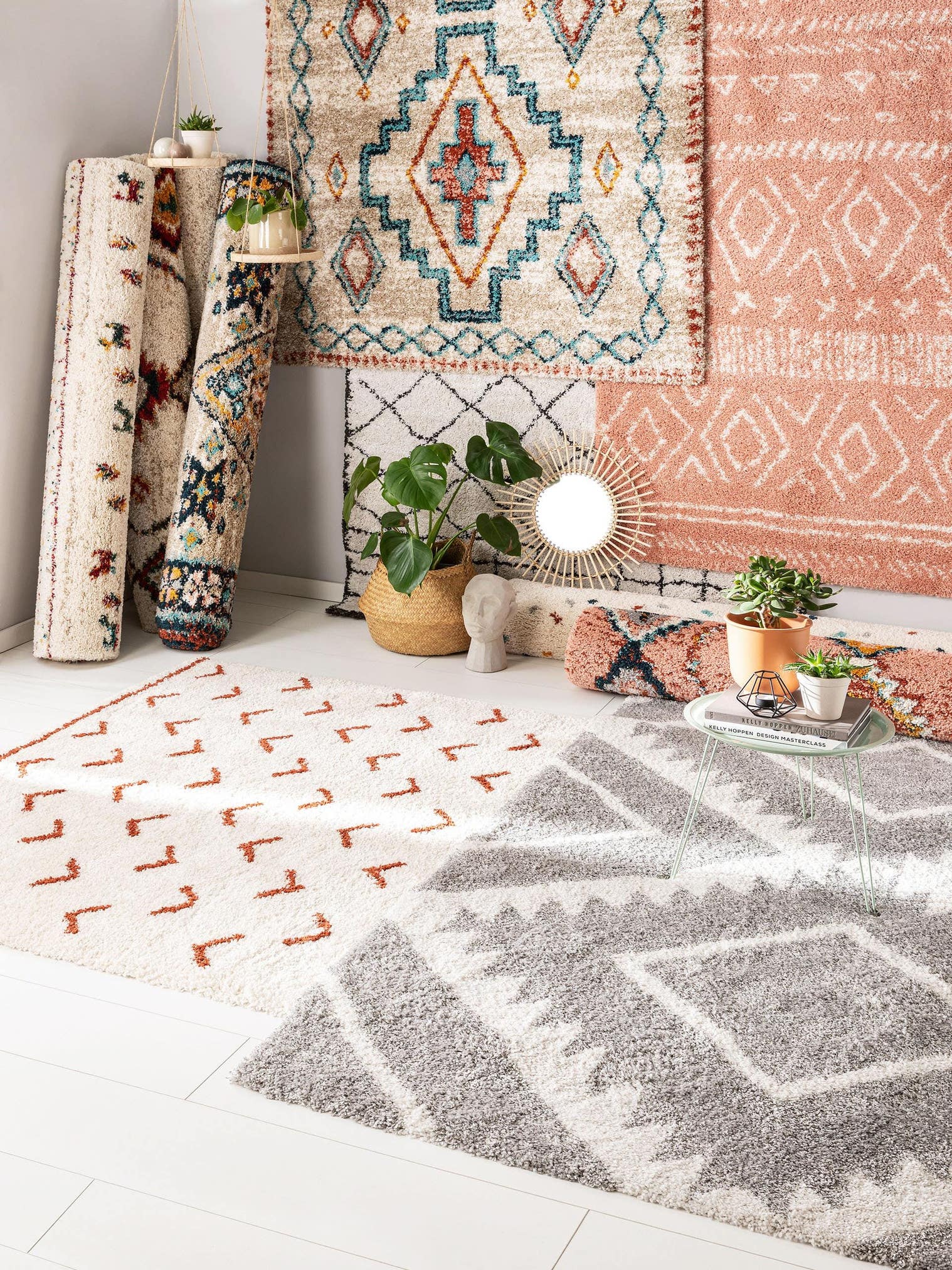 Tapis en 100% Polypropylène en Beige avec une pile de 21 - 30 mm de hauteur de benuta Nest