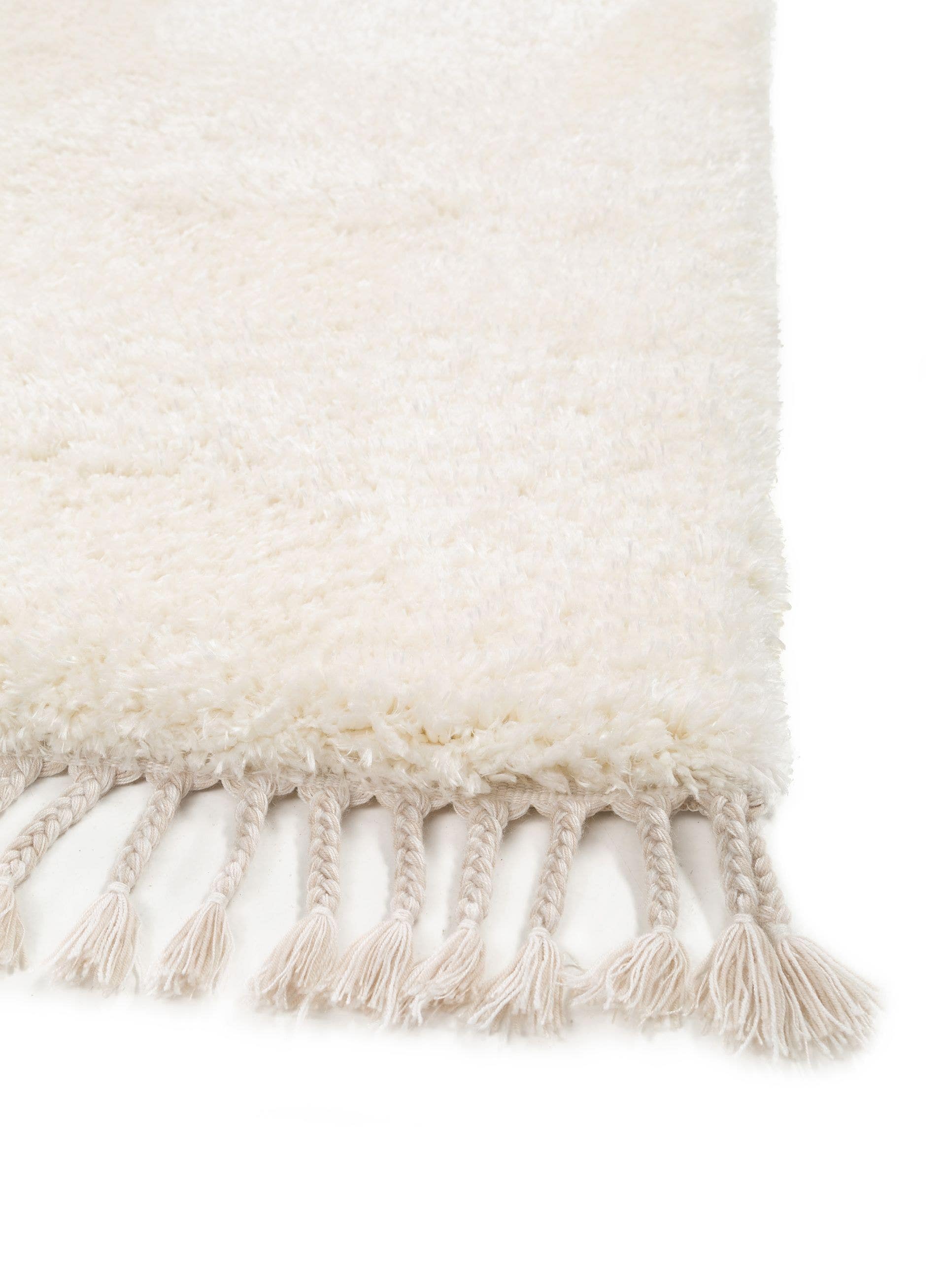 Rug made of 100% Polyester in Beige with a 41 - 50 mm high pile by benuta Pop