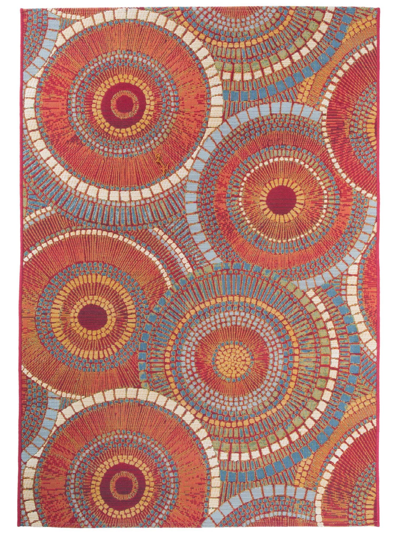 Tapis en 76% Polypropylène, 23% Polyester, 1% Latex en Orange avec une pile de 1- 5 mm de hauteur de benuta Nest