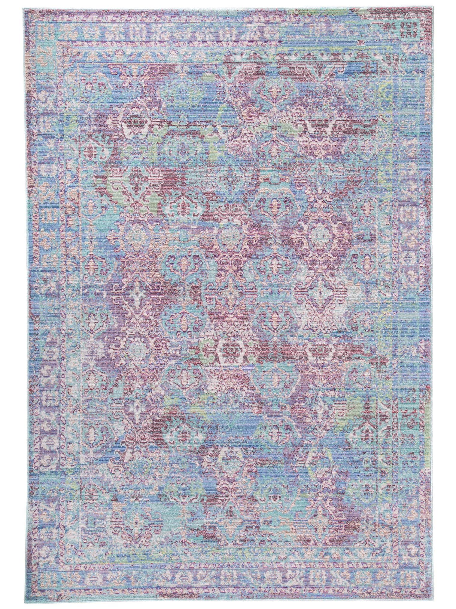 Teppich aus 100% Polyester in Blau mit bis 5 mm hohem Flor von benuta