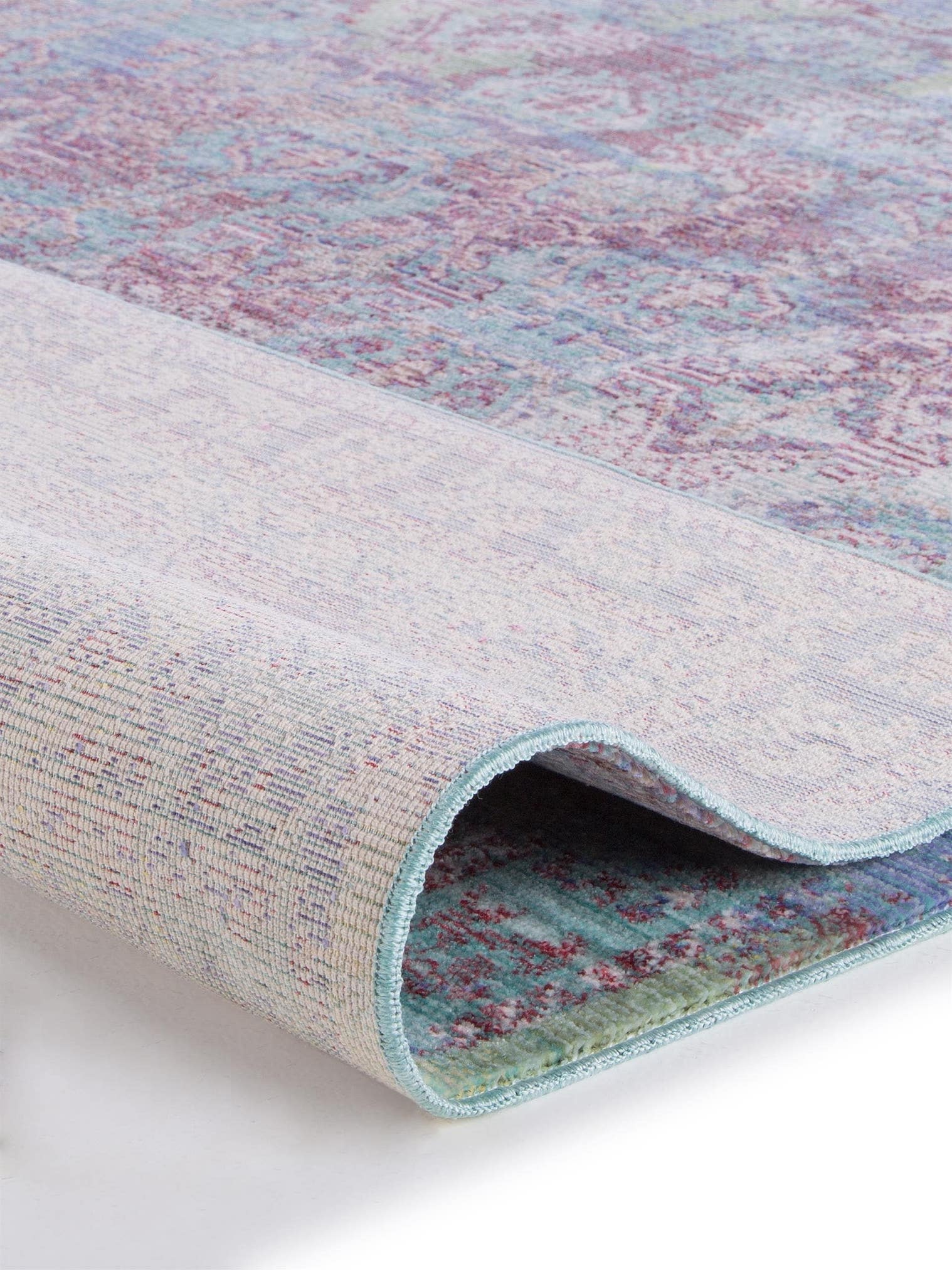 Teppich aus 100% Polyester in Blau mit bis 5 mm hohem Flor von benuta