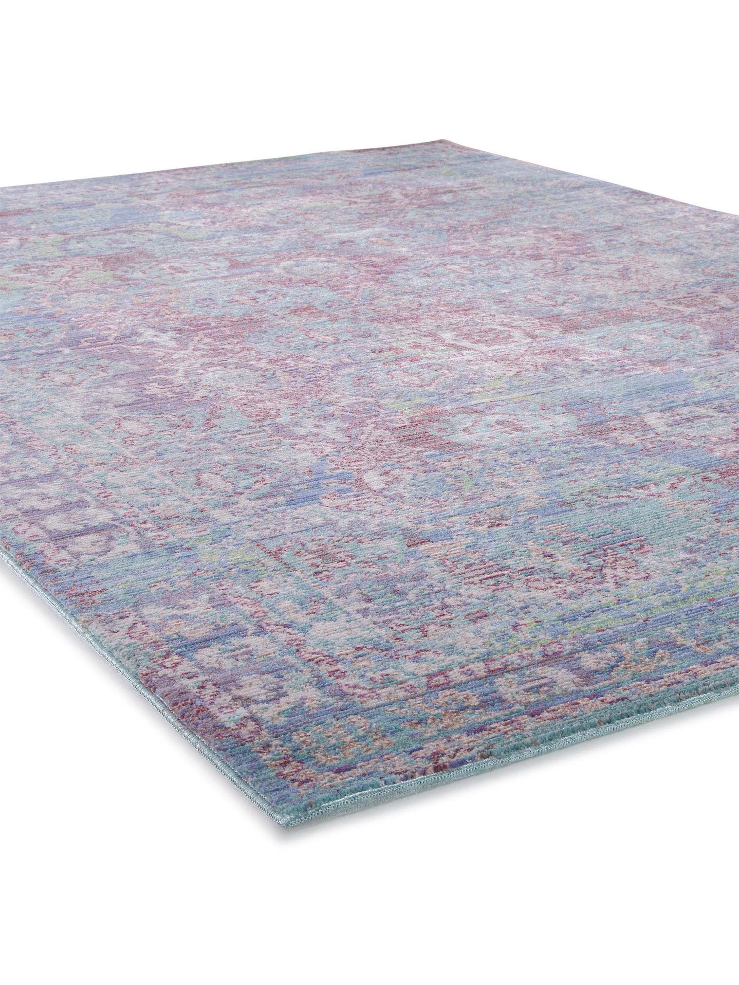 Teppich aus 100% Polyester in Blau mit bis 5 mm hohem Flor von benuta
