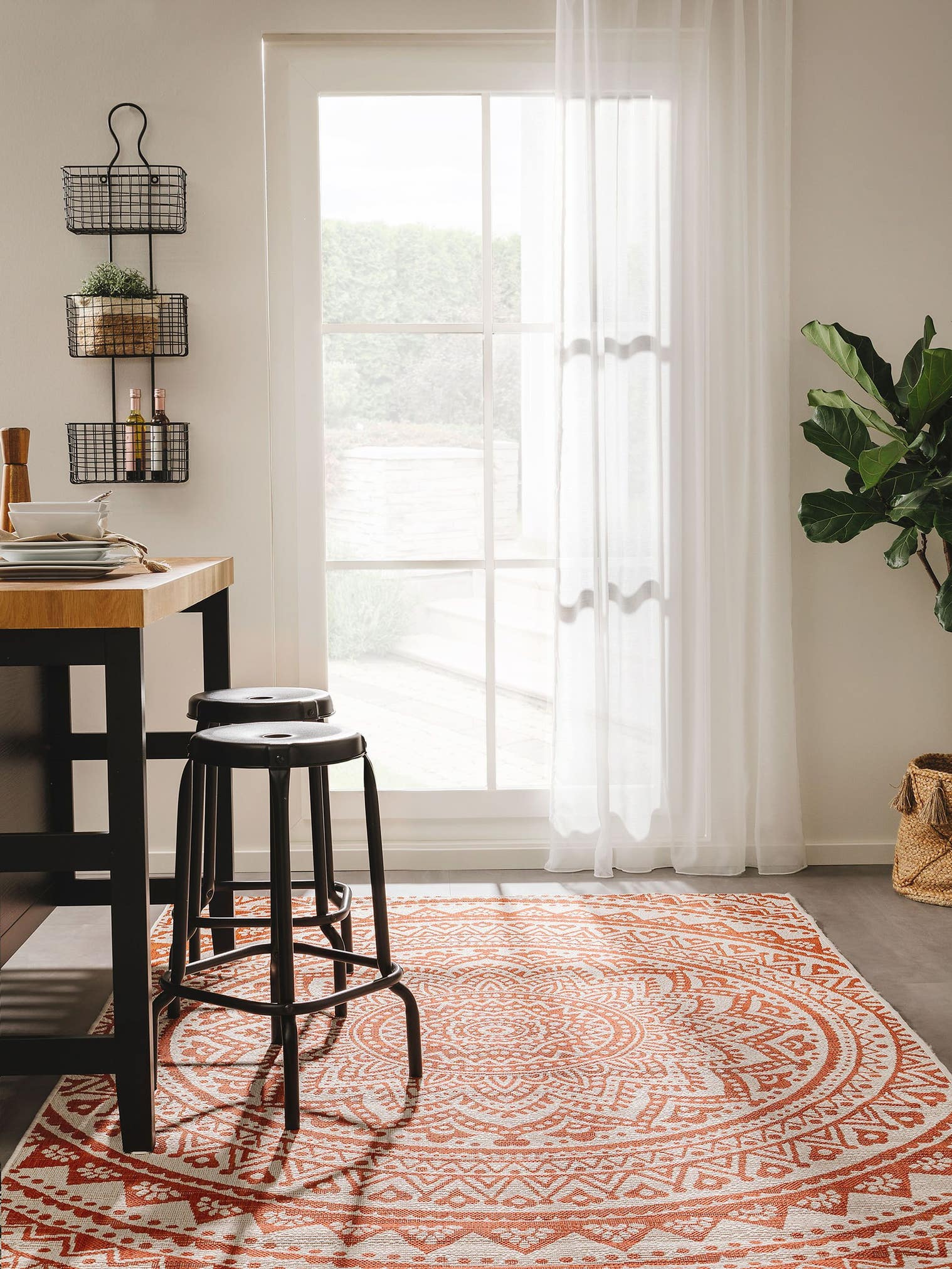 Teppich aus 100% Polypropylen in Orange mit bis 5 mm hohem Flor von benuta Nest