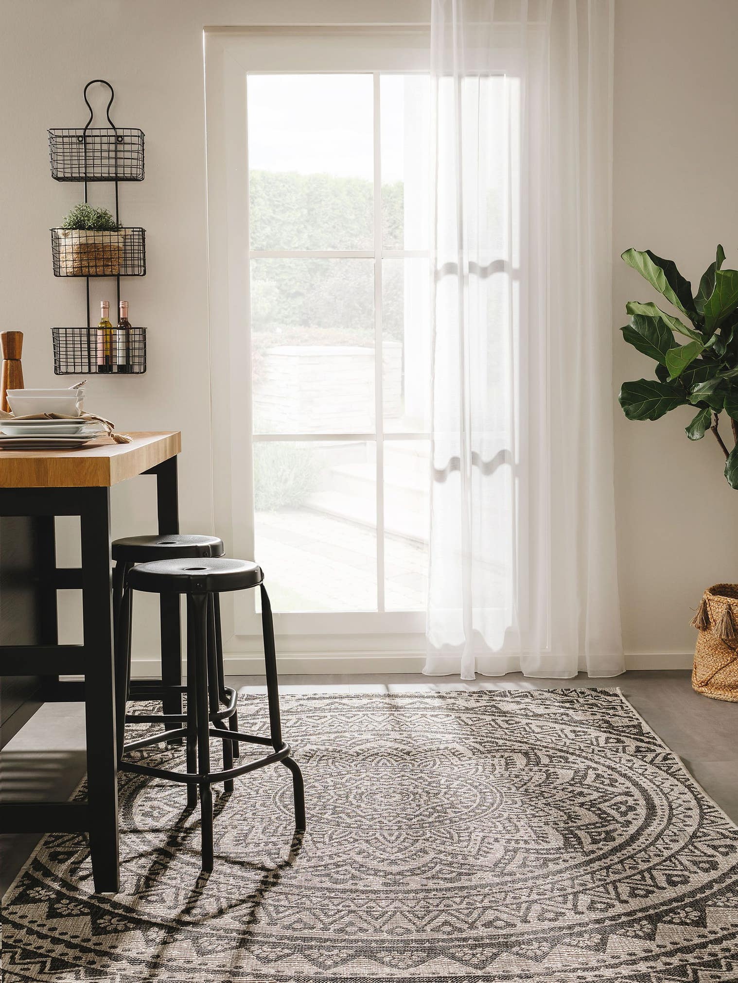 Tapis en 100% Polypropylène en Beige avec une pile de 1- 5 mm de hauteur de benuta Nest