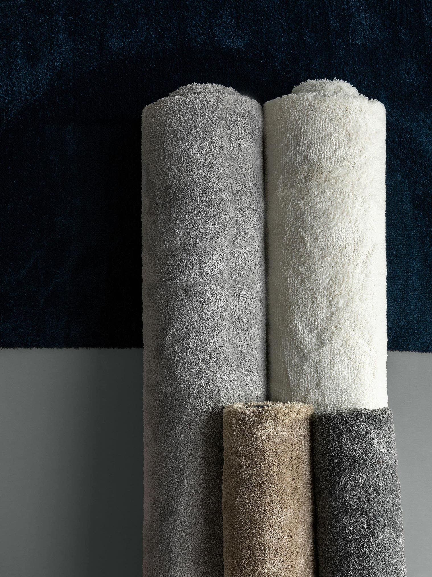 Tæppe af 100% Polyester (microfiber) i Blå med 11 - 20 mm høj luv fra benuta Nest
