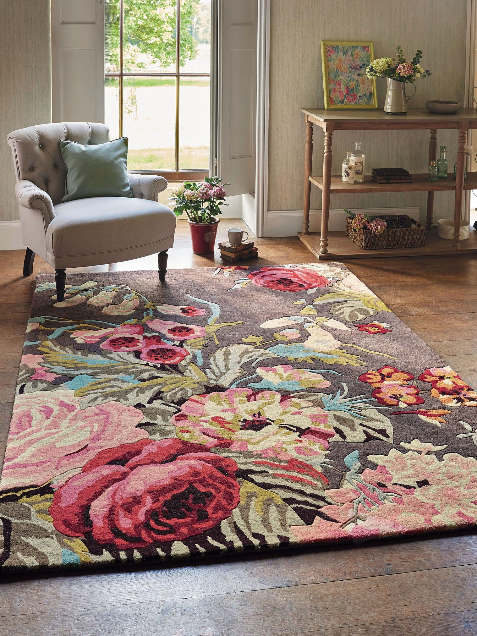 Teppich aus 100% Wolle in Multicolor mit 11 bis 20 mm hohem Flor von Sanderson