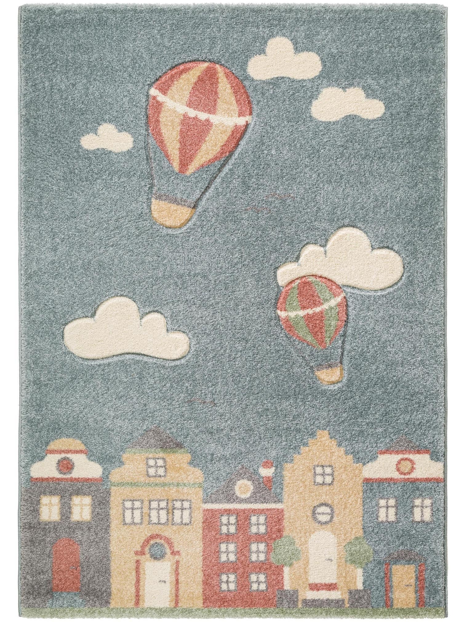 Rug made of 100% Polypropylene in Blue with a 6 - 10 mm high pile by benuta