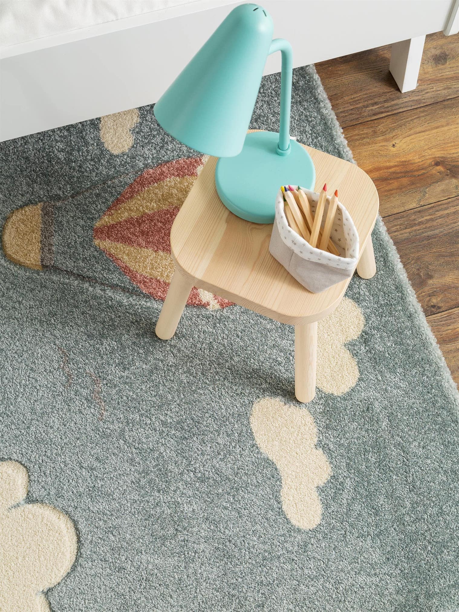 Rug made of 100% Polypropylene in Blue with a 6 - 10 mm high pile by benuta