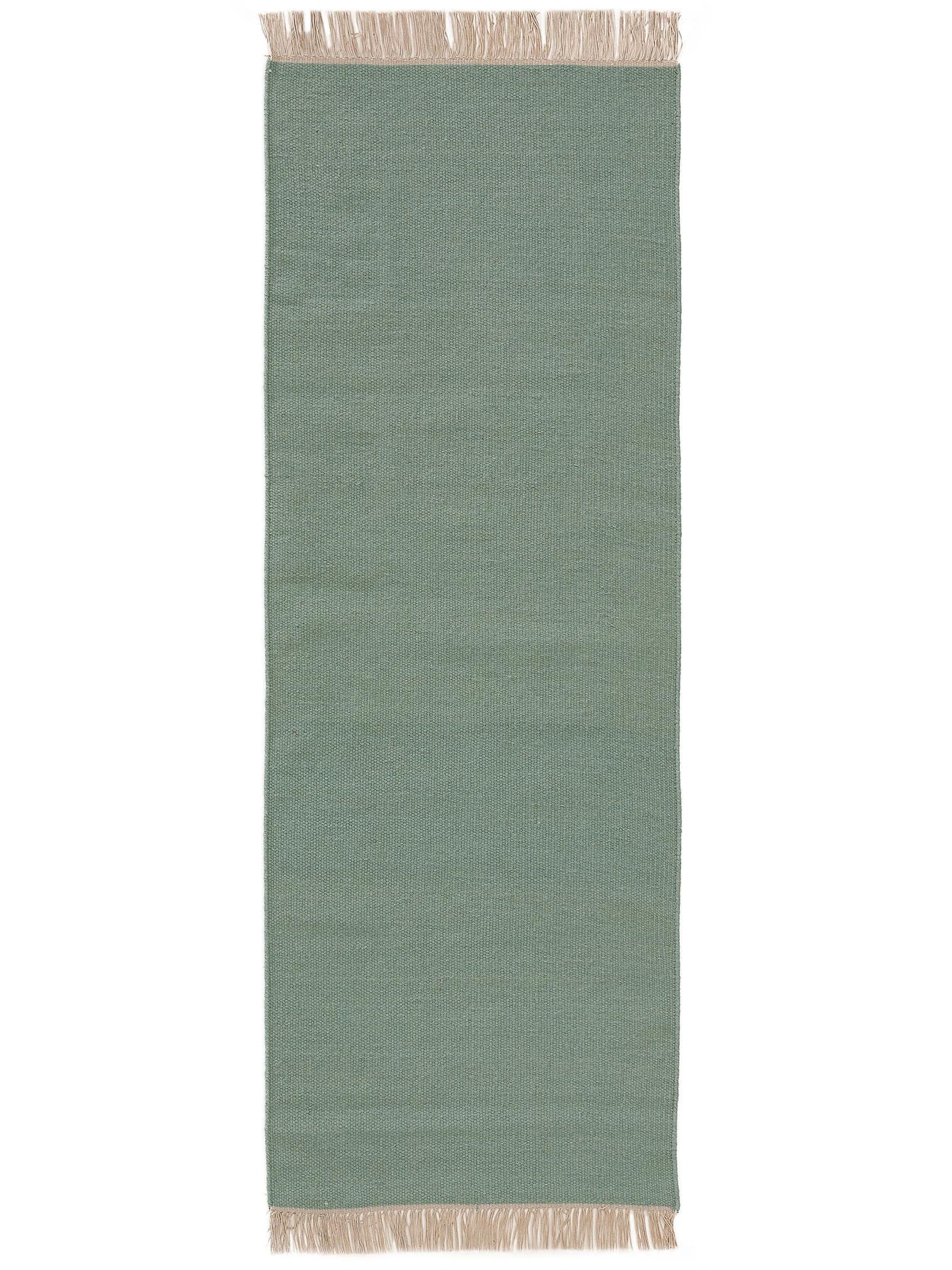 Teppich aus 80% Wolle, 20% Baumwolle in Grün mit bis 5 mm hohem Flor von benuta Pop