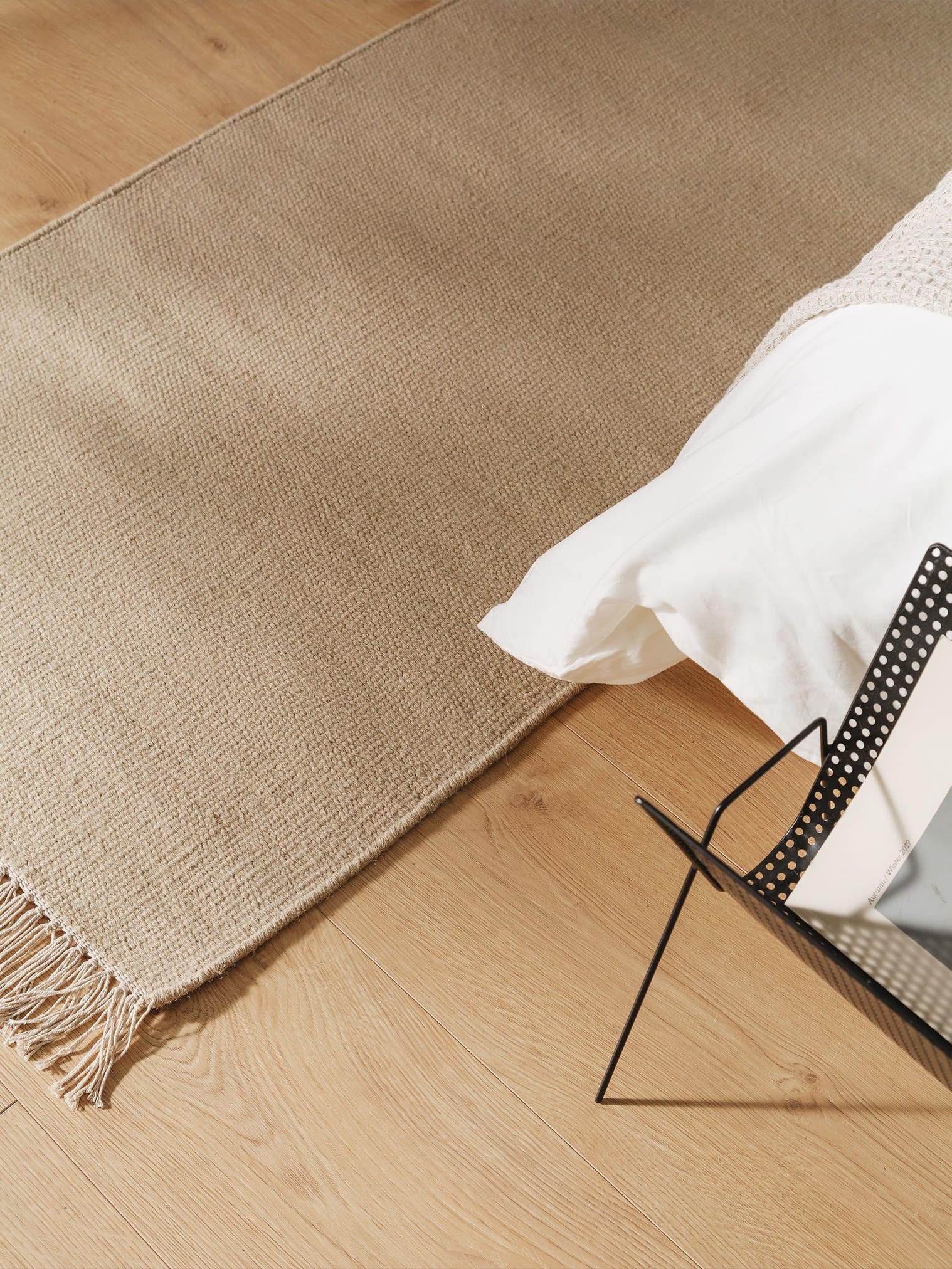 Tappeto di 80% lana, 20% cotone in Beige con pelo alto 1- 5 mm da benuta Pop
