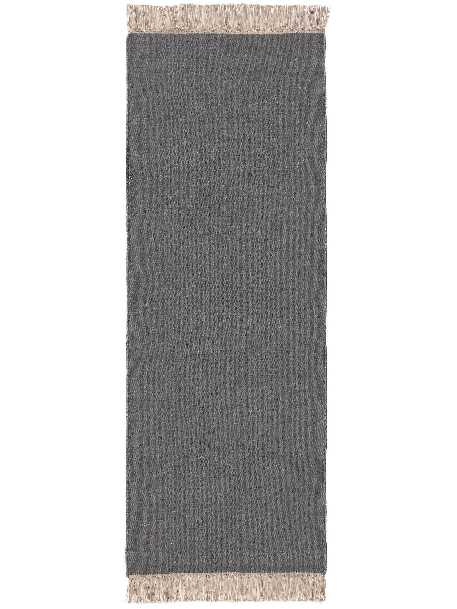 Teppich aus 80% Wolle, 20% Baumwolle in Grau mit bis 5 mm hohem Flor von benuta Pop