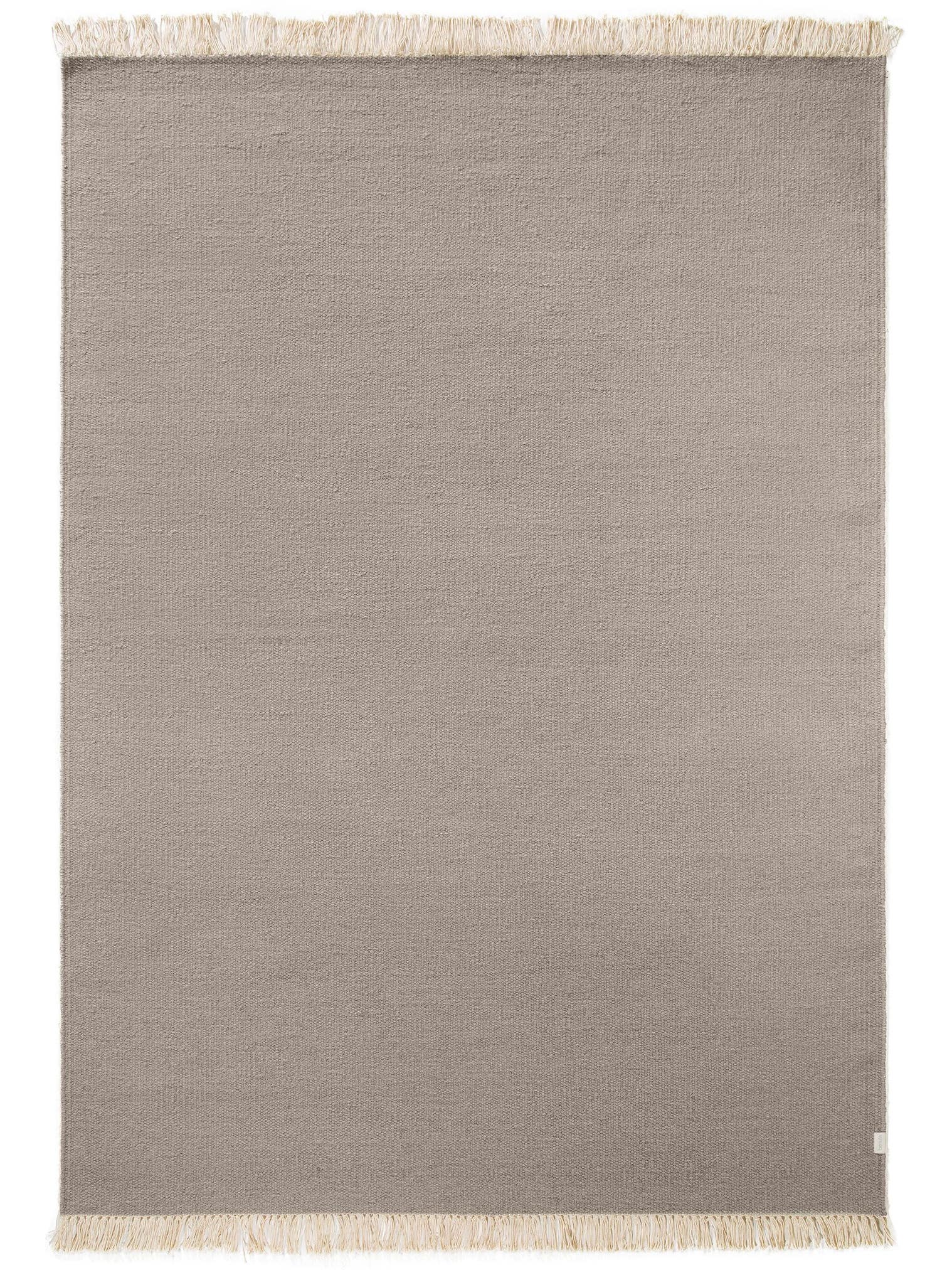 Teppich aus 80% Wolle, 20% Baumwolle in Grau mit bis 5 mm hohem Flor von benuta Pop