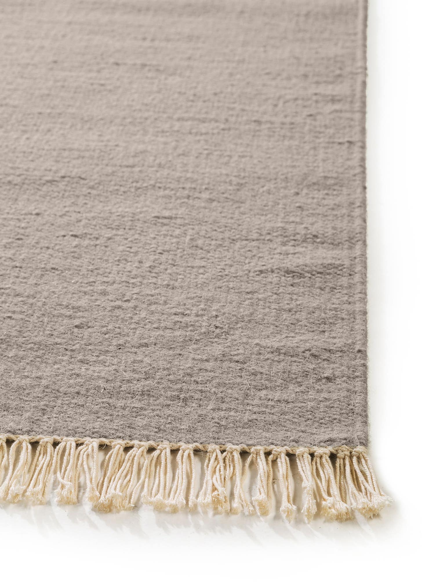 Teppich aus 80% Wolle, 20% Baumwolle in Grau mit bis 5 mm hohem Flor von benuta Pop