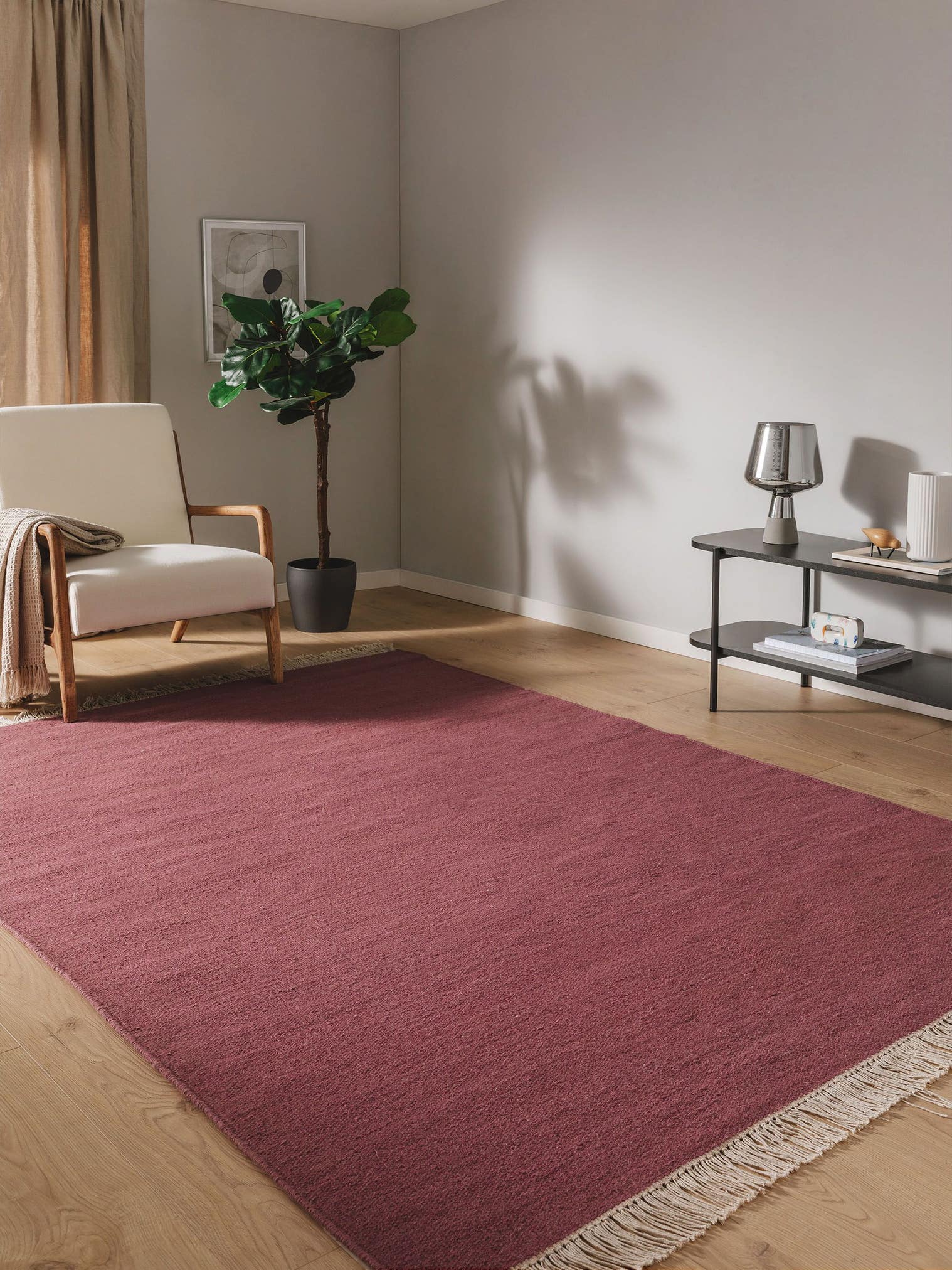 Alfombra de 80% lana, 20% algodón en Violeta con un pelo de {{Placeholder_Pile Height}} de altura de benuta Pop