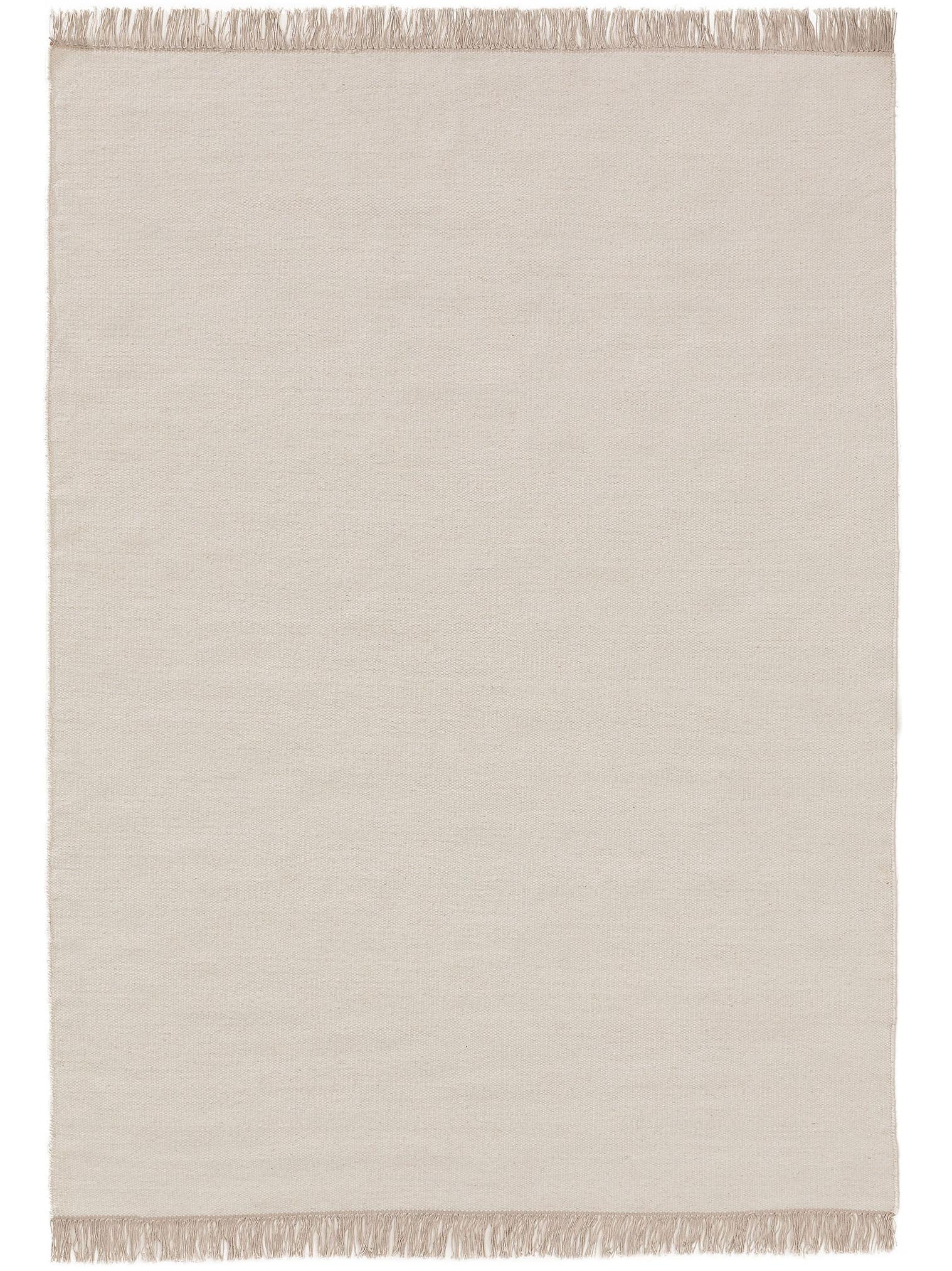 Matta av 80% Ull, 20% Bomull i Beige med 1- 5 mm hög lugg från benuta Pop