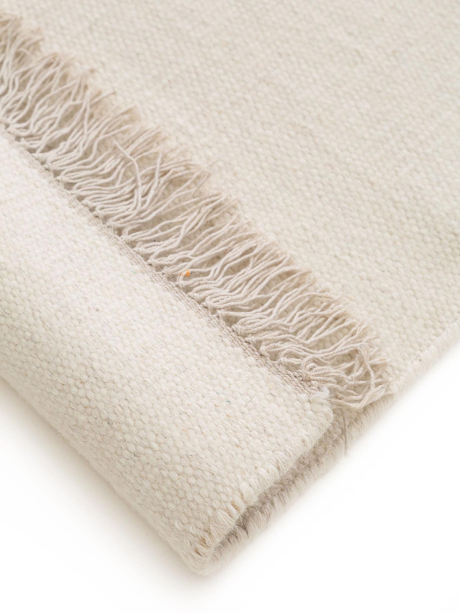 Matta av 80% Ull, 20% Bomull i Beige med 1- 5 mm hög lugg från benuta Pop